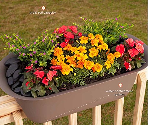 Bloem Modica Rail Planter, 24-inches