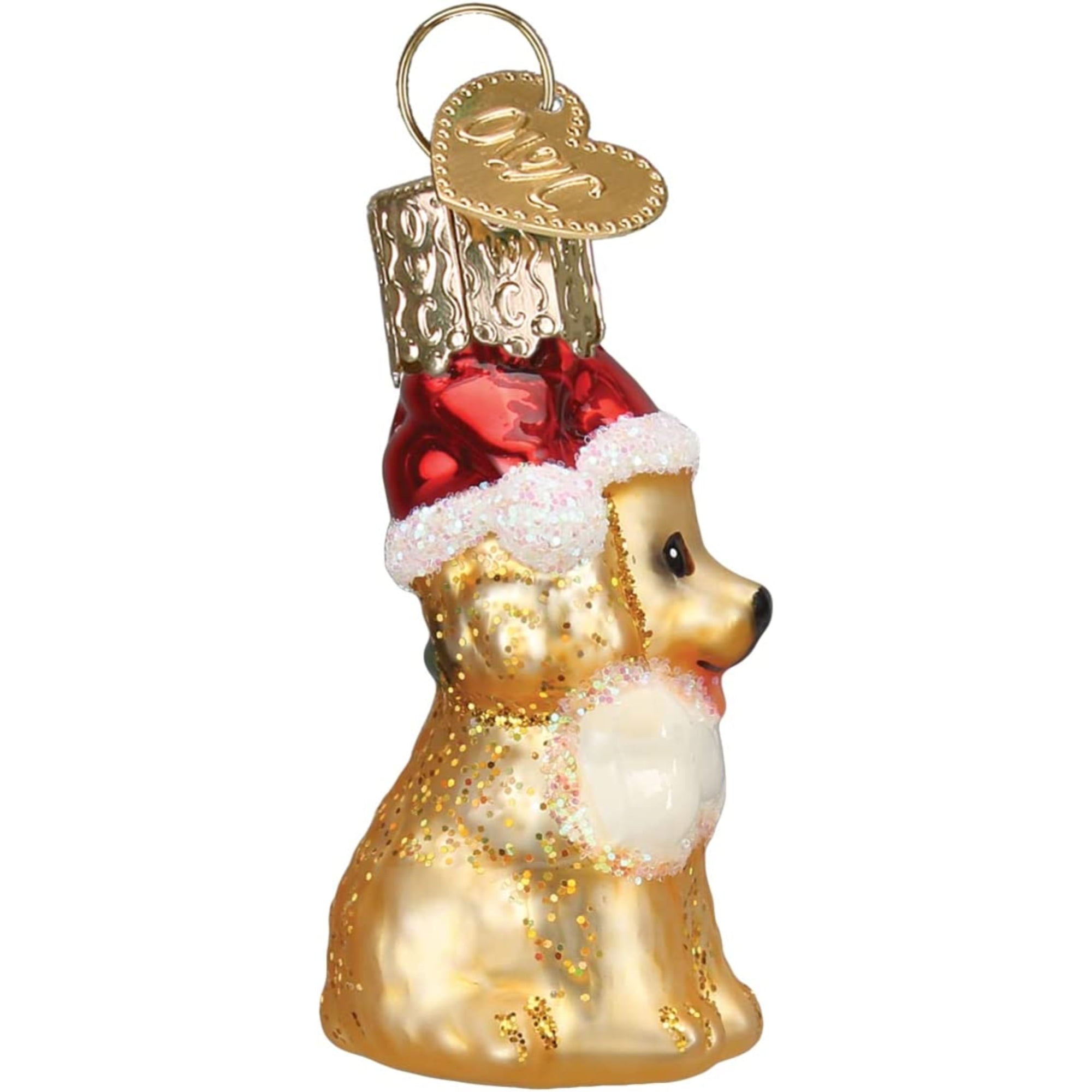 Old World Christmas Mini Glass Blown Jolly Pup Ornament, 2"