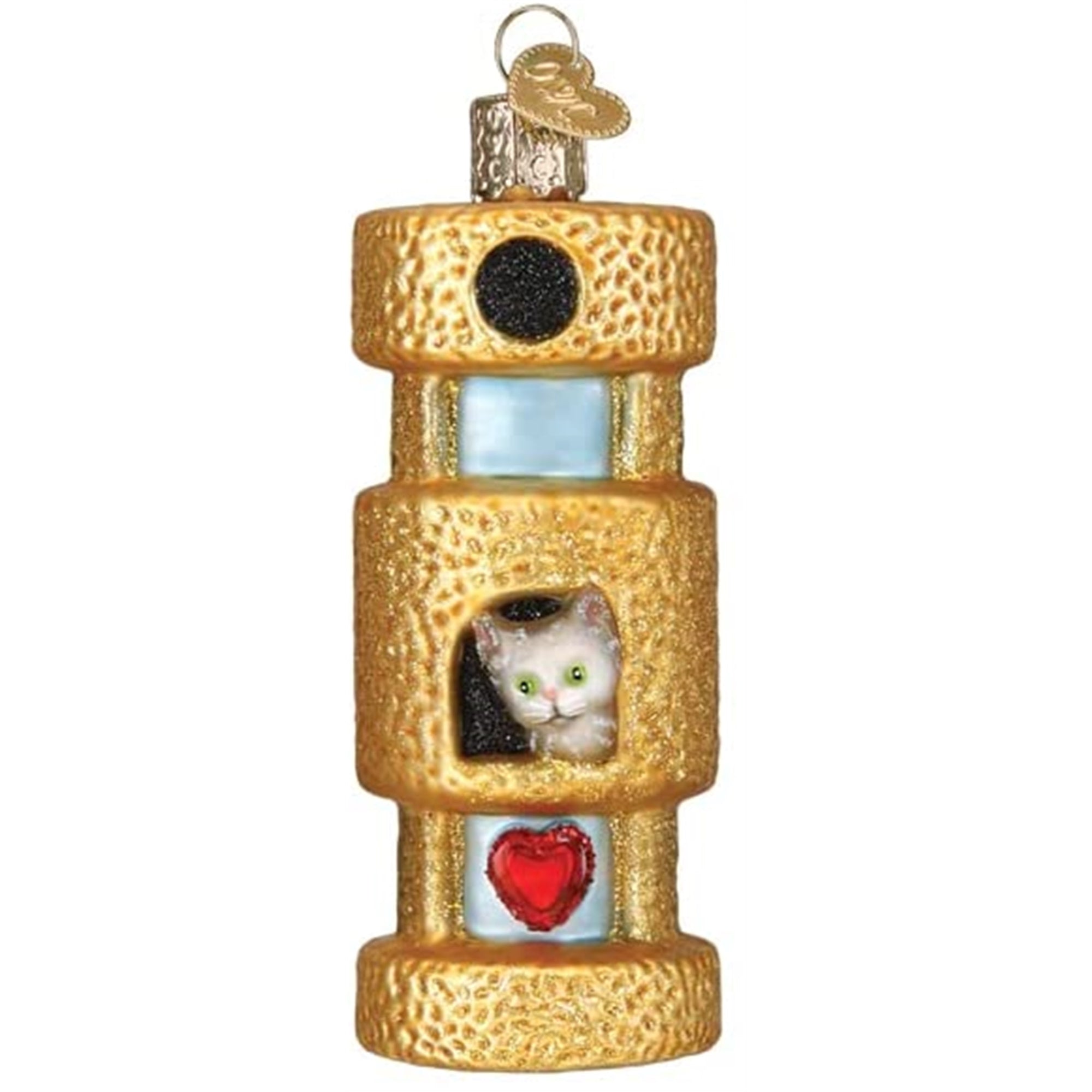 Old World Christmas Blown Glass Christmas Ornament, Cat Tower