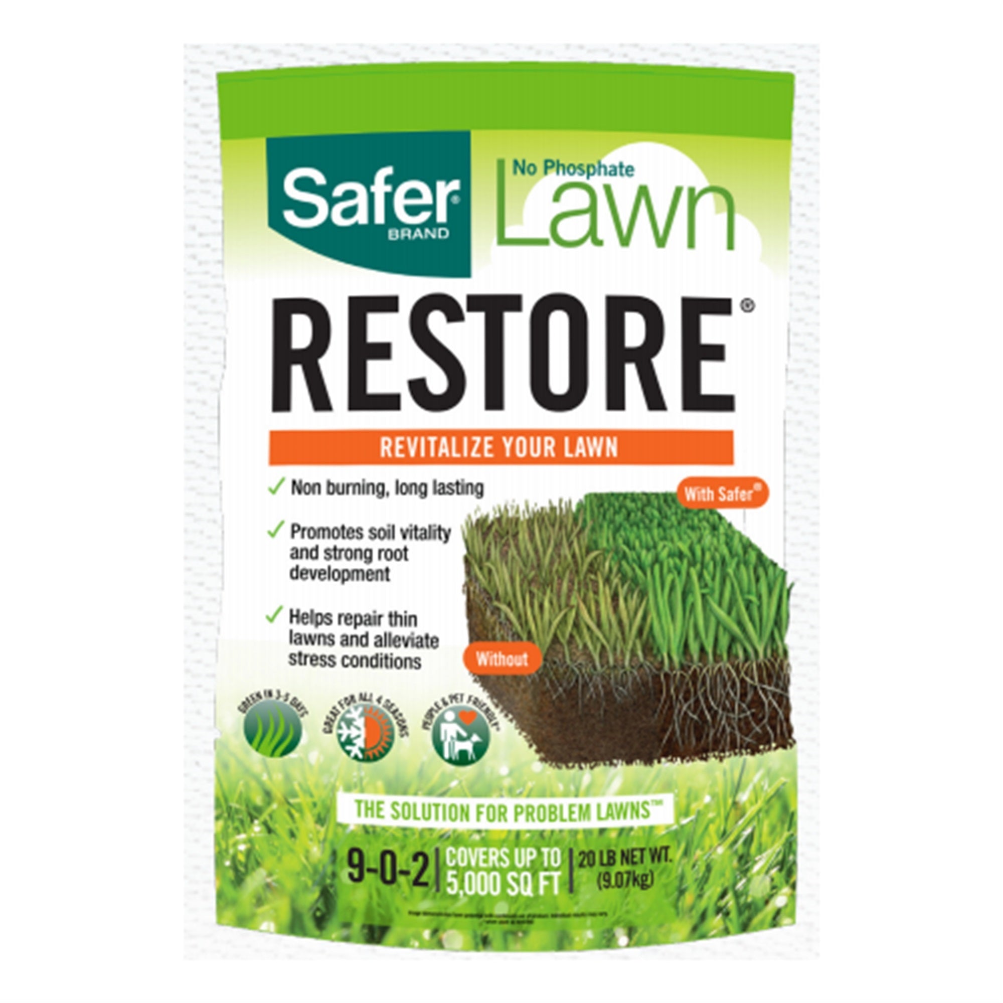 Safer Brand Ringer Lawn Restore Fertilizer, 20 lb Bag