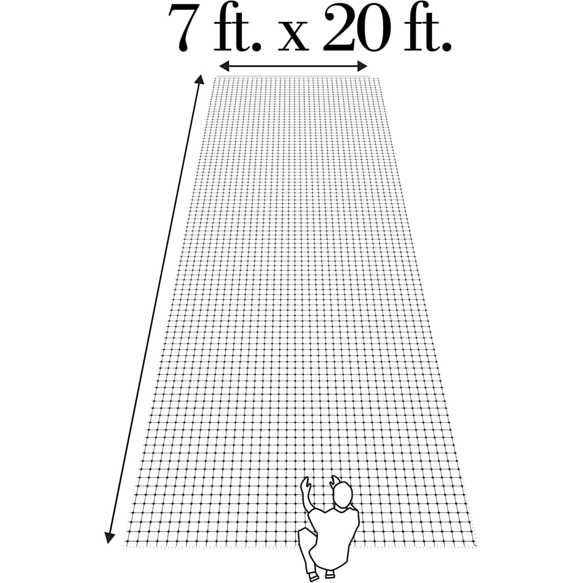 Dalen Bird-X Protective Netting for Fruit & Vegetables, Black, 7' x 20' (5/8 in)