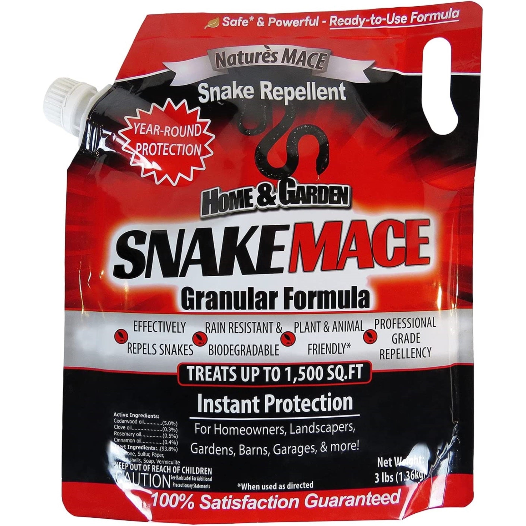 Nature's MACE Snake Repellent Granular, 3lb Bag Covers 1,500 Sq. Ft.