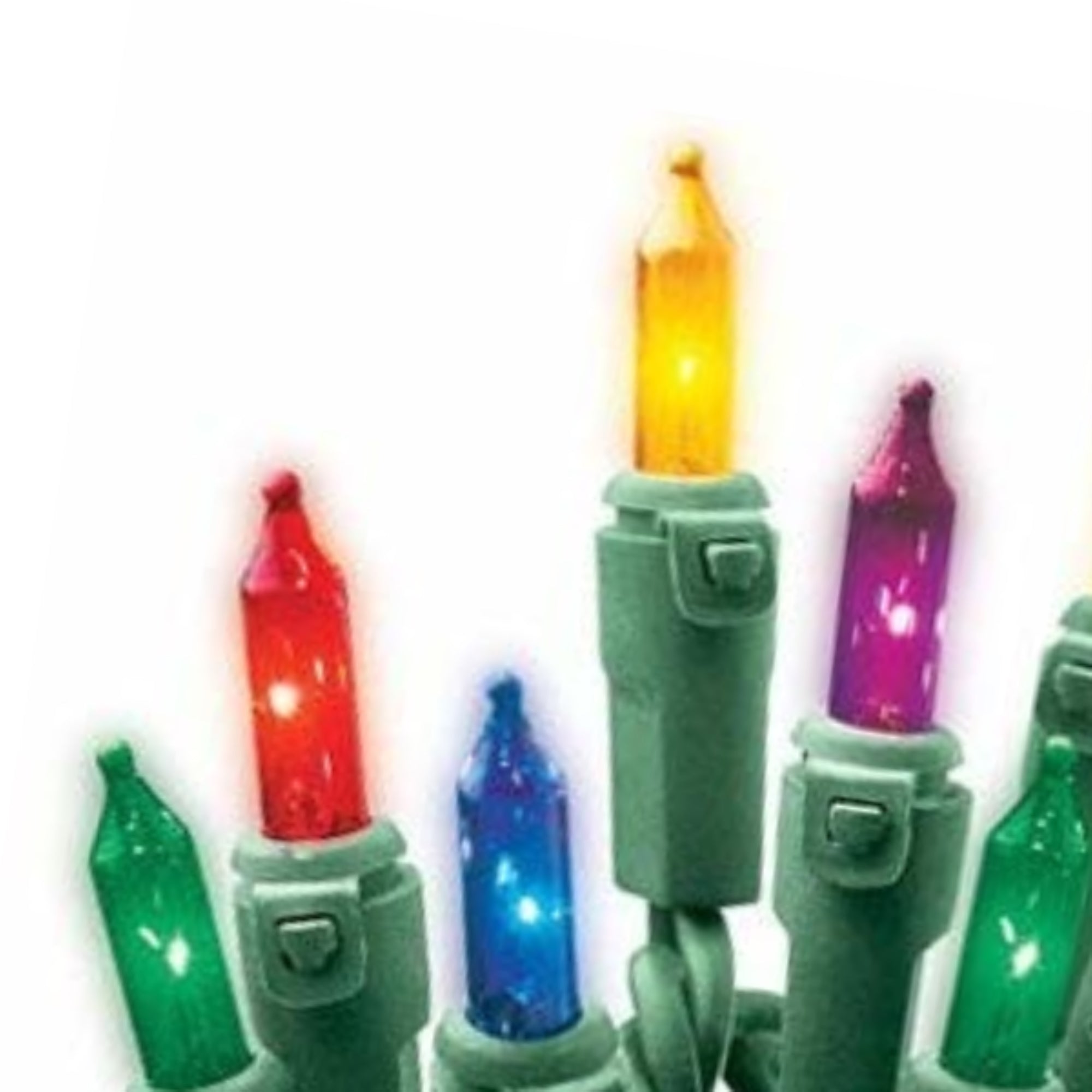 Holiday Wonderland Indoor Outdoor Christmas String Lights, 50 Multcolored Lights on Green Wire, Lighted Length, 11 ft