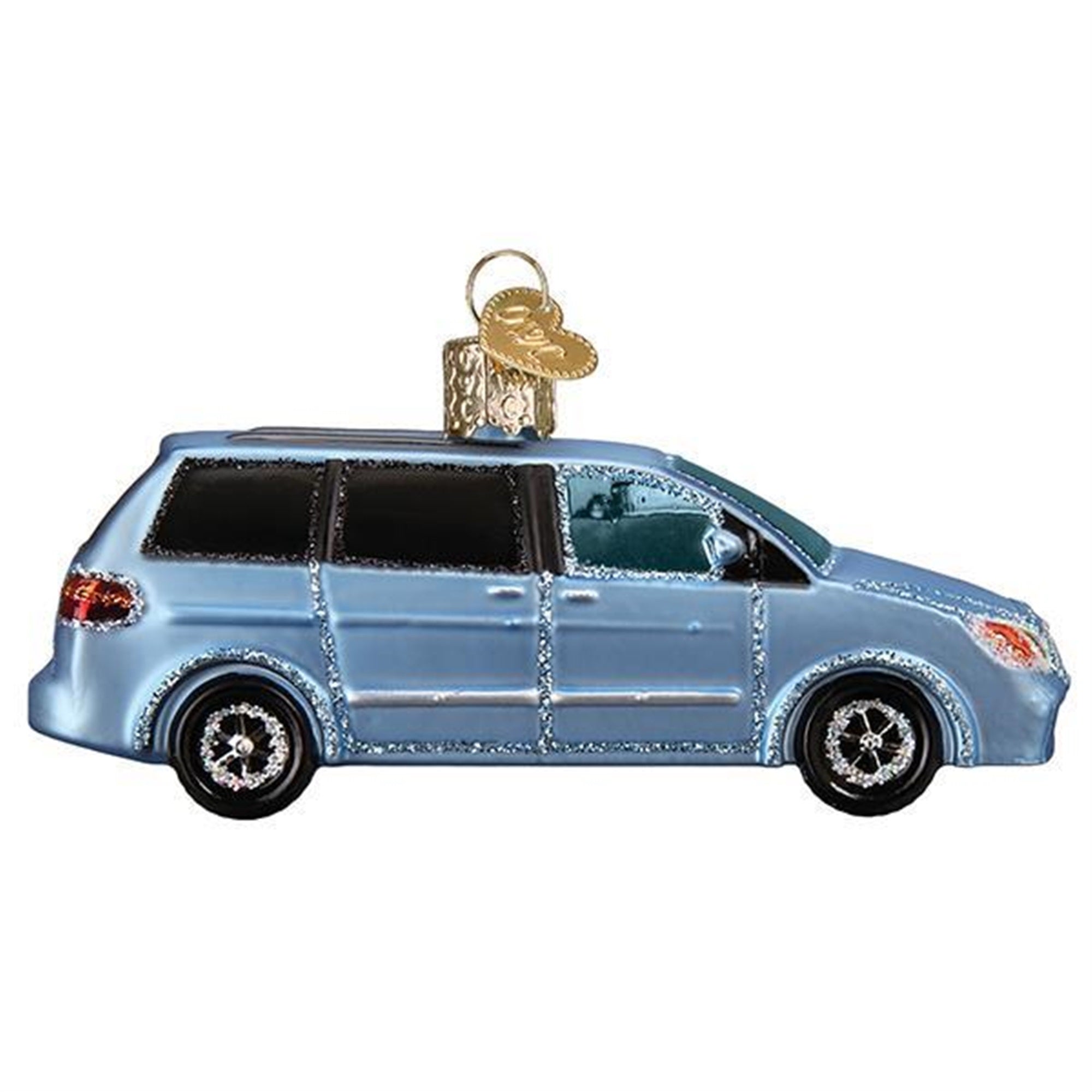 Old World Christmas Glass Blown Ornaments, Soccer Mom Minivan 4.25"