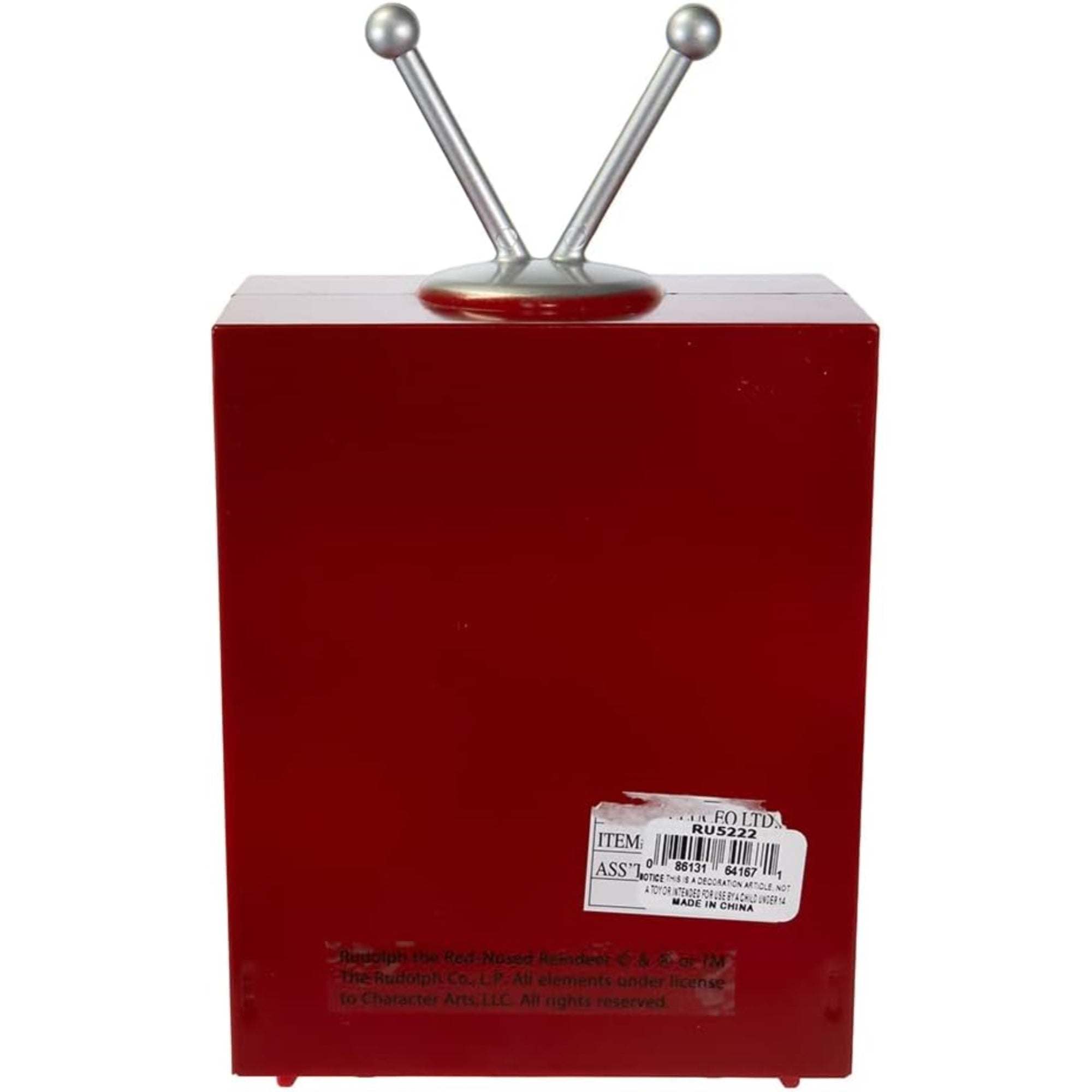 Kurt Adler Rudolph and Santa Musical TV Table Piece, Multi-Colored, 8.5"