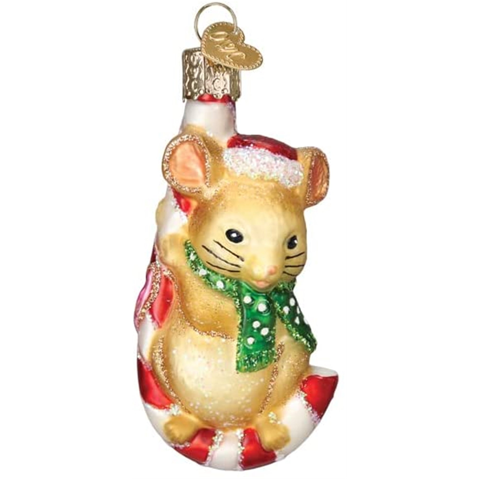 Old World Christmas Hanging Glass Tree Ornament, Christmas Mouse