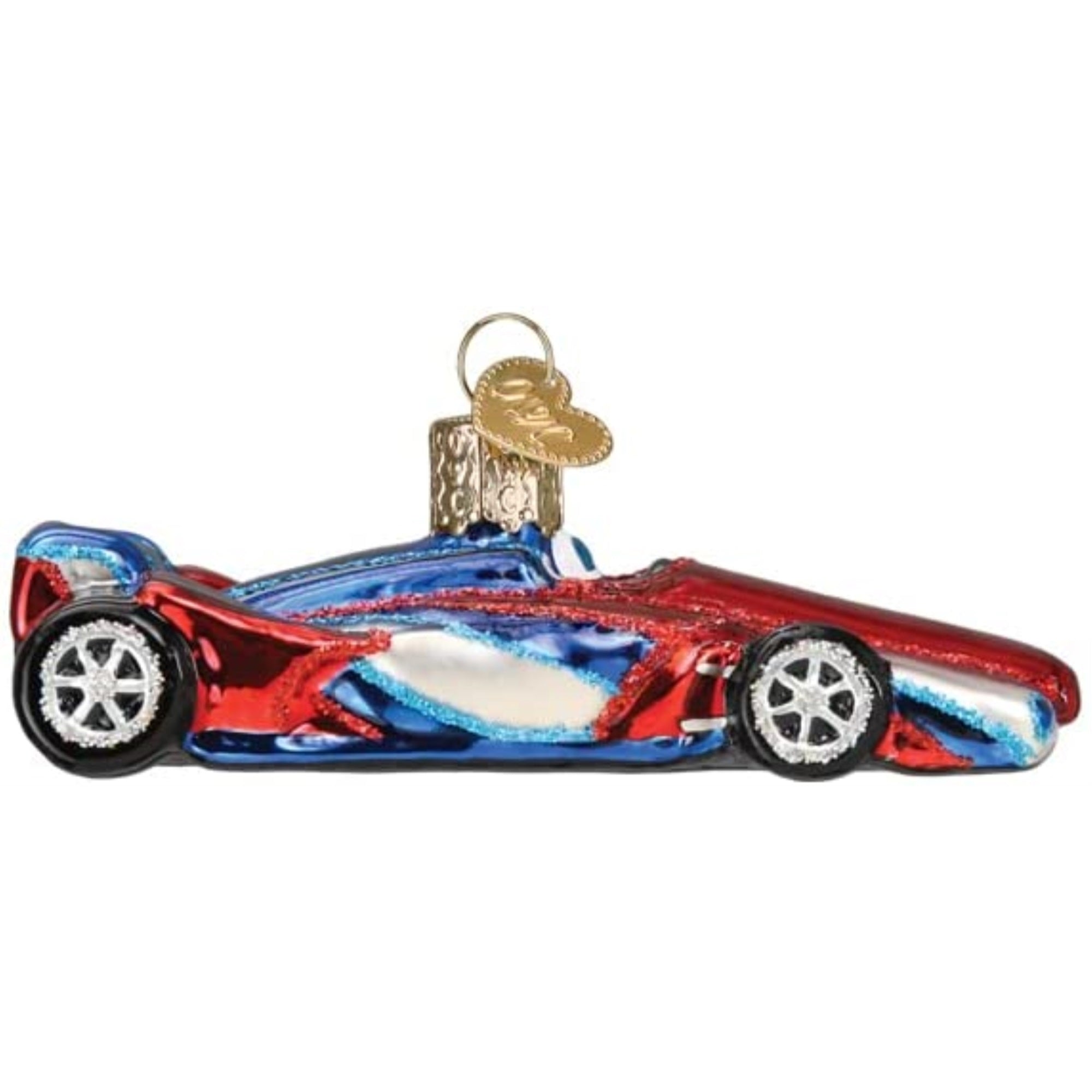 Old World Christmas Glass Blown Tree Ornament, Racing Car