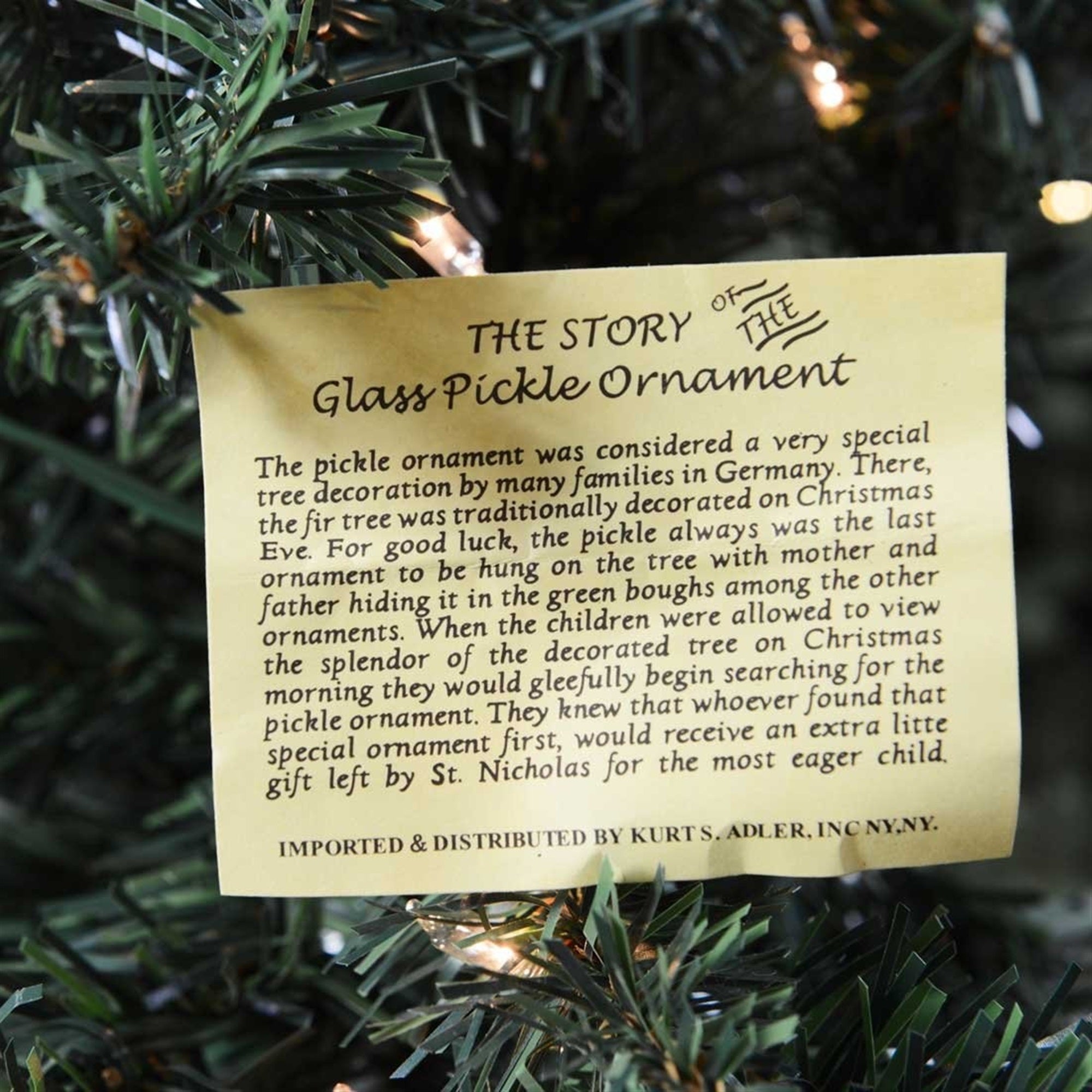 Kurt Adler Noble Gems Hand Blown Glass Pickle Ornament 4"