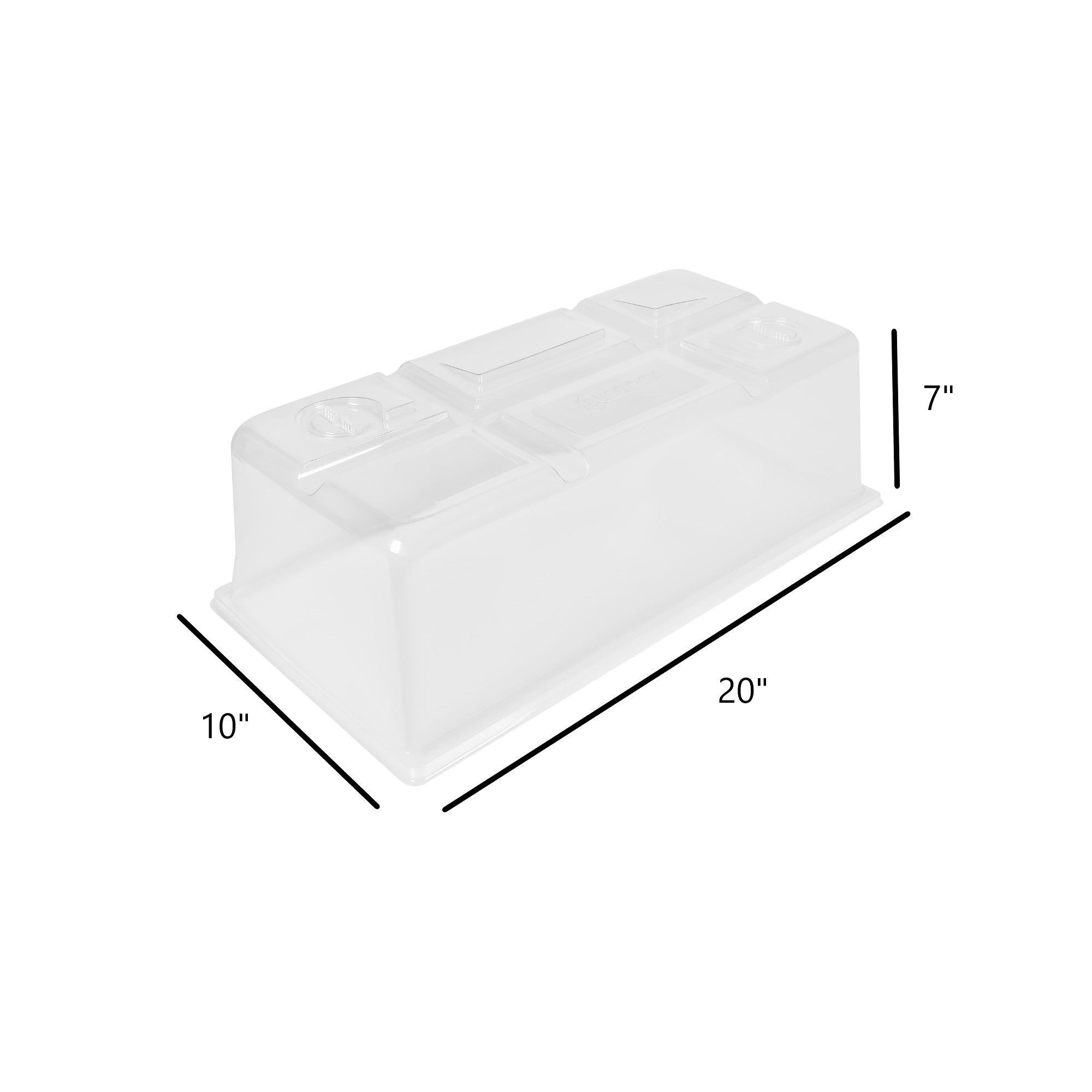 SUNDOME Light Track BPA Free Plastic Humidity Dome with Vents, For Indoor Growing, Seeding in Greenhouse, Clear, 7" (Pack of 1)