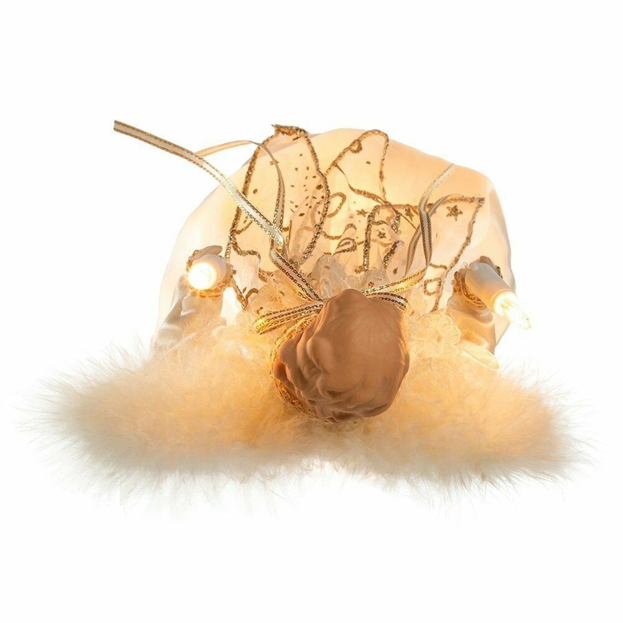 Kurt Adler 10-Light 9 Inch Ivory and Gold Angel Treetop