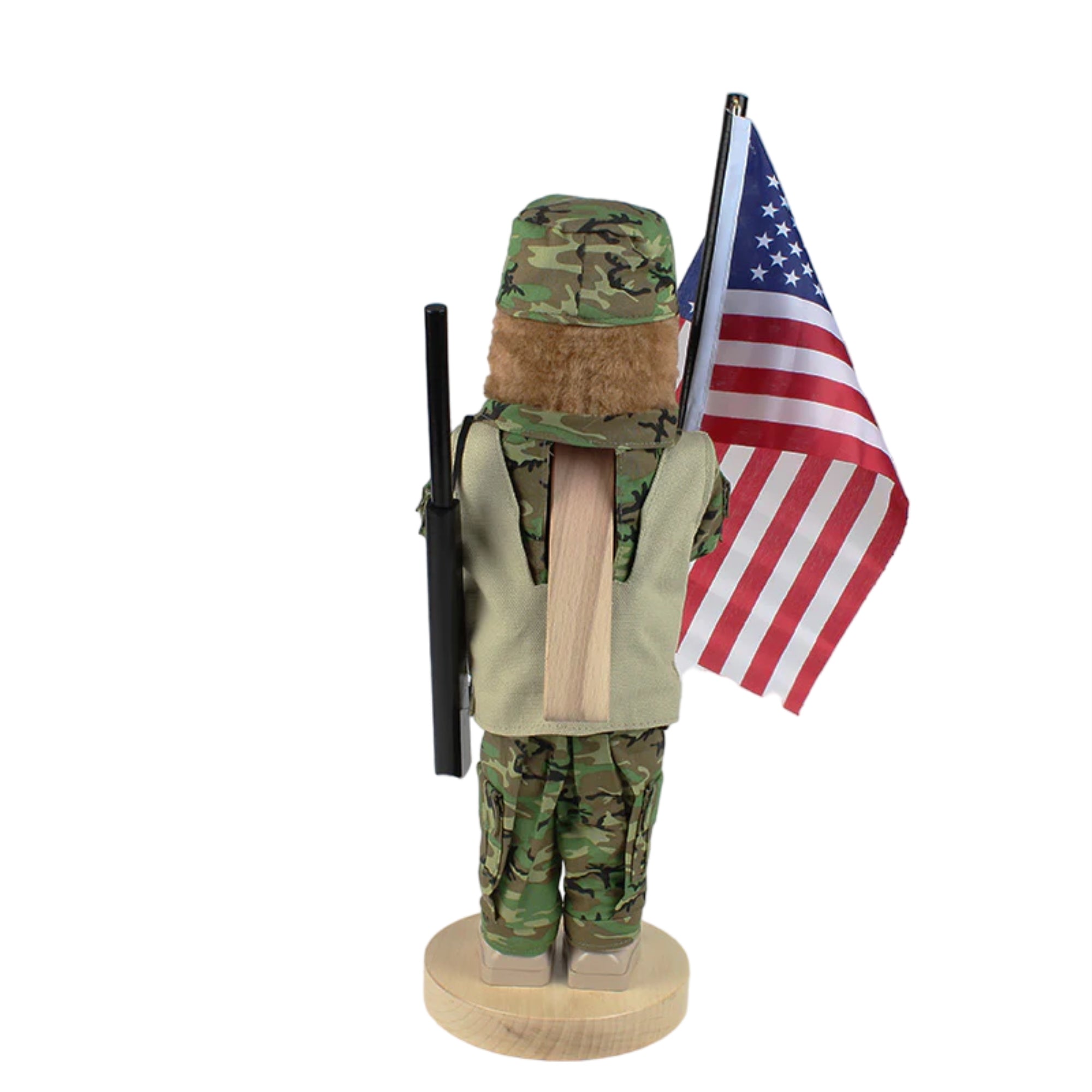 Steinbach Wooden Big Nutcracker For Christmas Decoration From Germany, U.S. Army Soldier, 17.25"