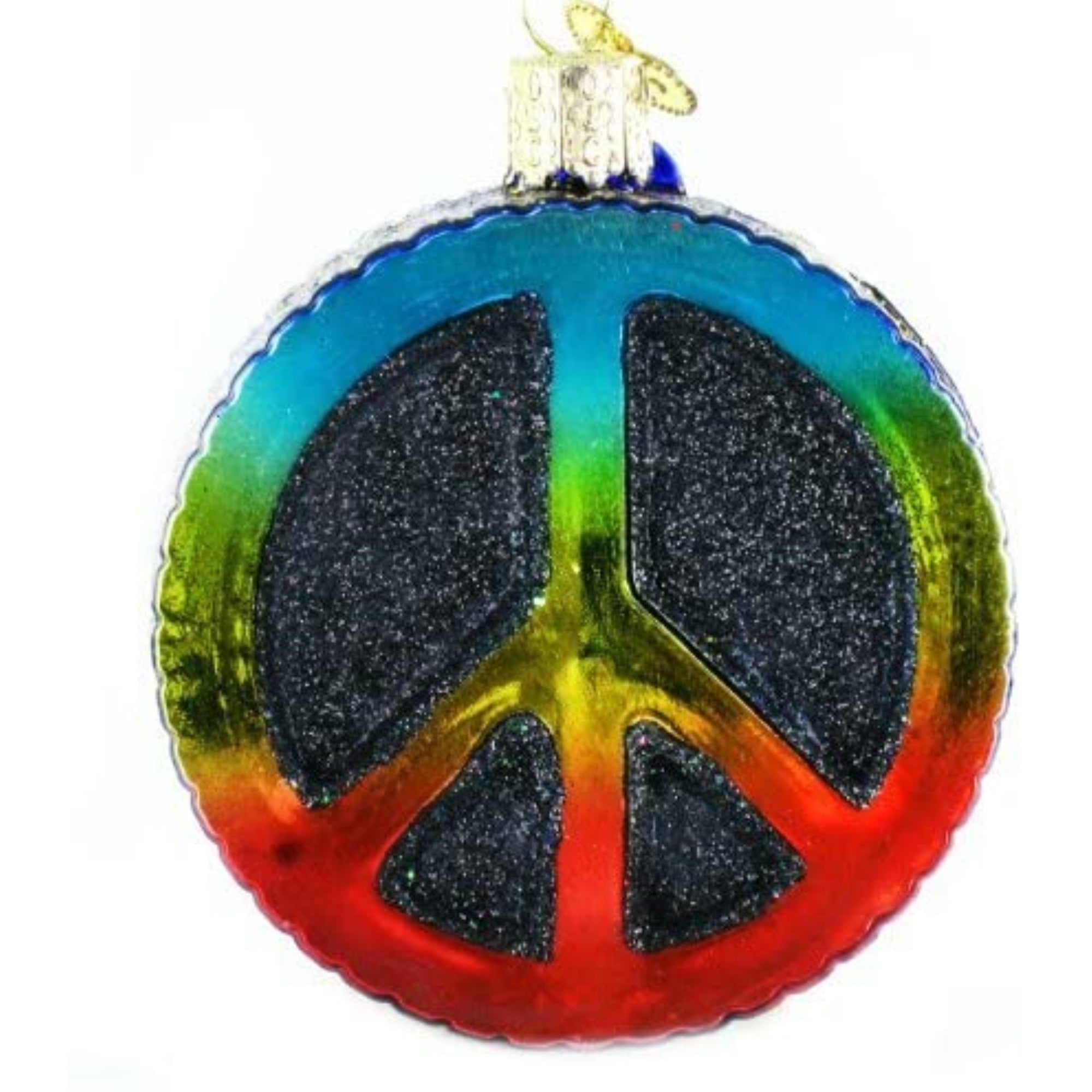 Old World Christmas Glass Blown Tree Ornament, Peace Sign