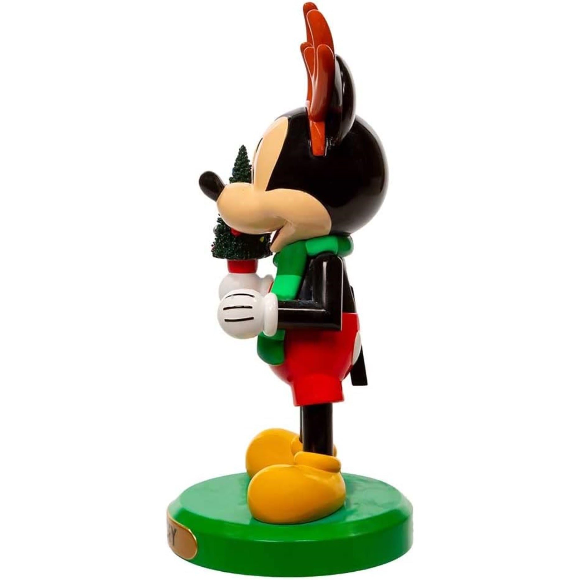 Kurt Adler Disney Mickey Mouse with Antlers and Tree Nutcracker, 6"