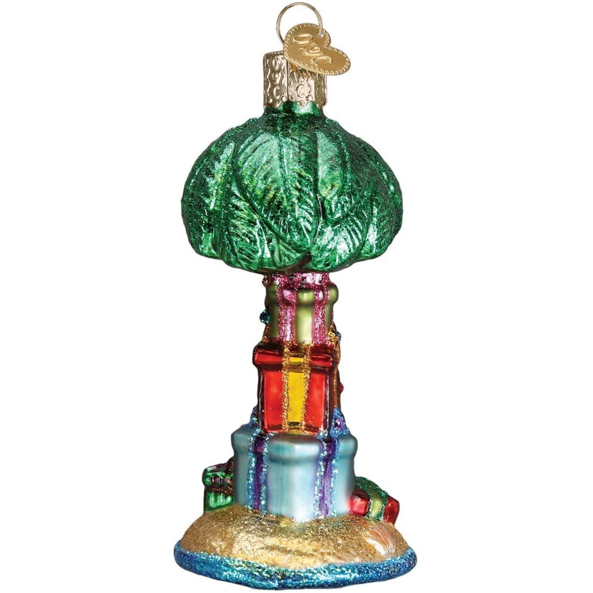 Old World Christmas Glass Blown Tree Ornament, Christmas Palm Tree