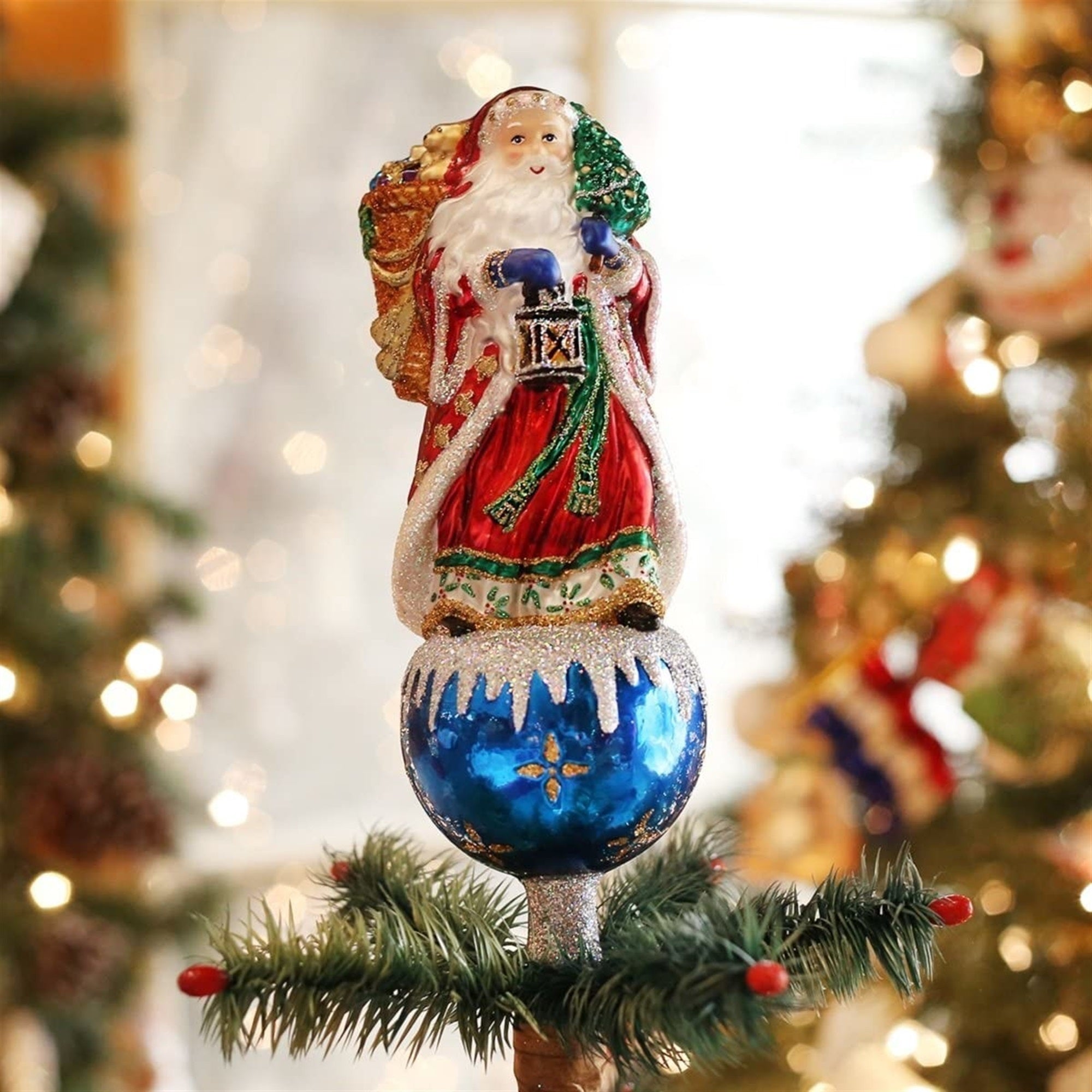 Old World Christmas 50025 Glass Blown Father Christmas Tree Topper