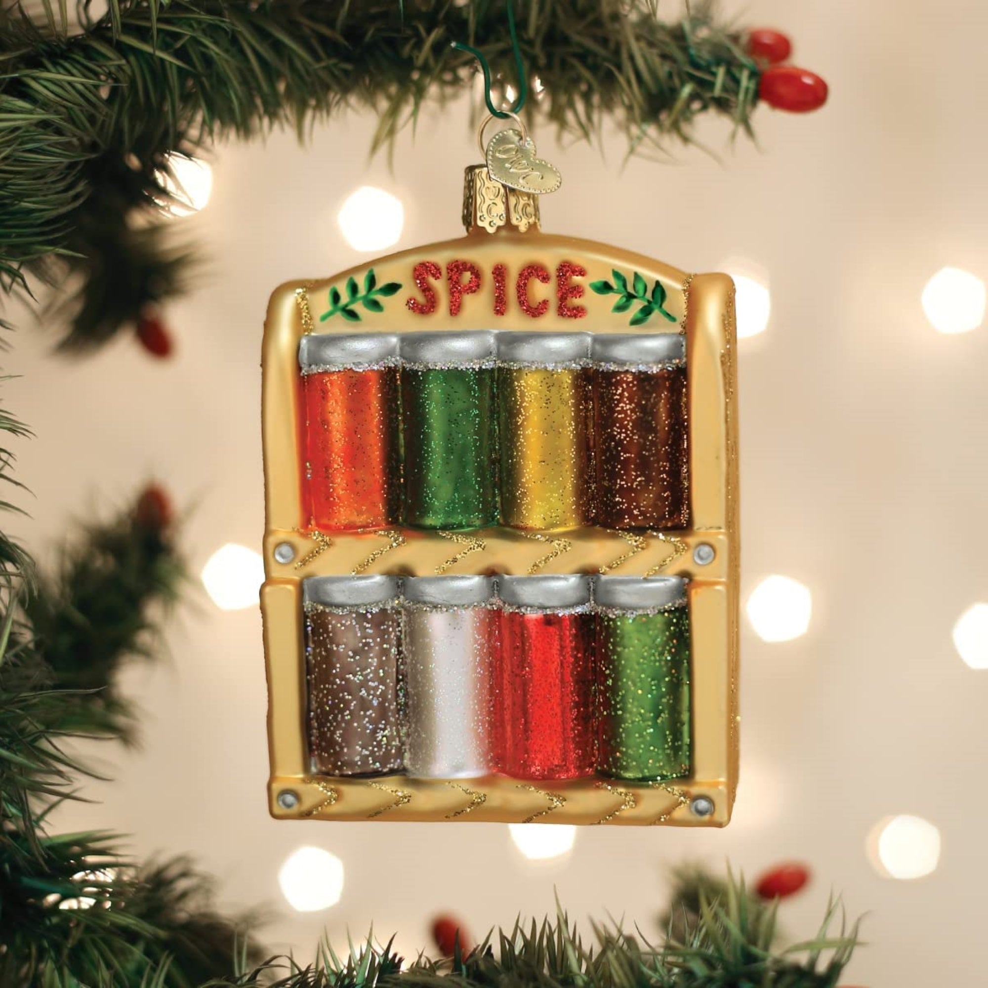 Old World Christmas Glass Blown Spice Rack Ornament, 4"