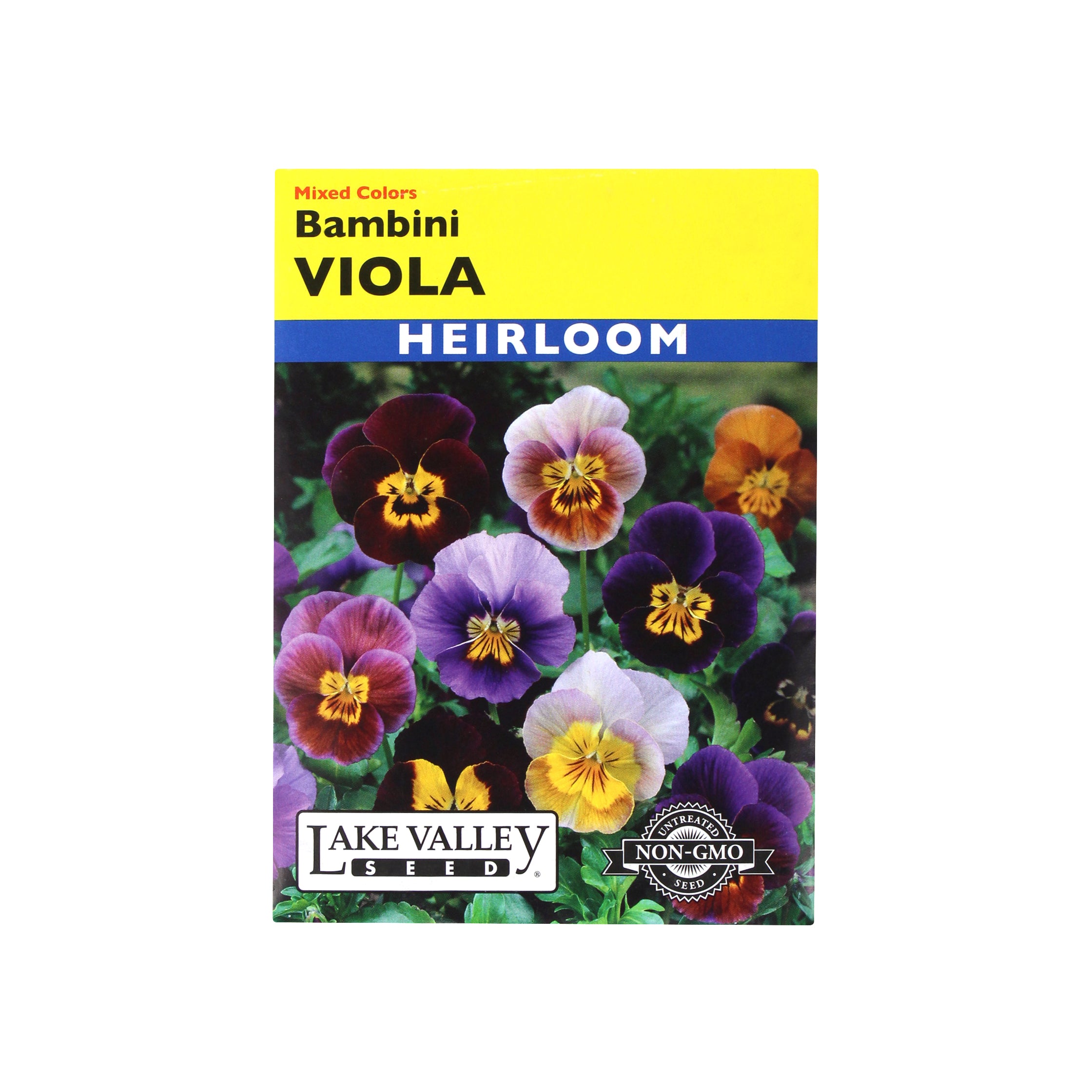 Lake Valley Seed Viola, Bambini Mixed Colors Heirloom, 0.3g