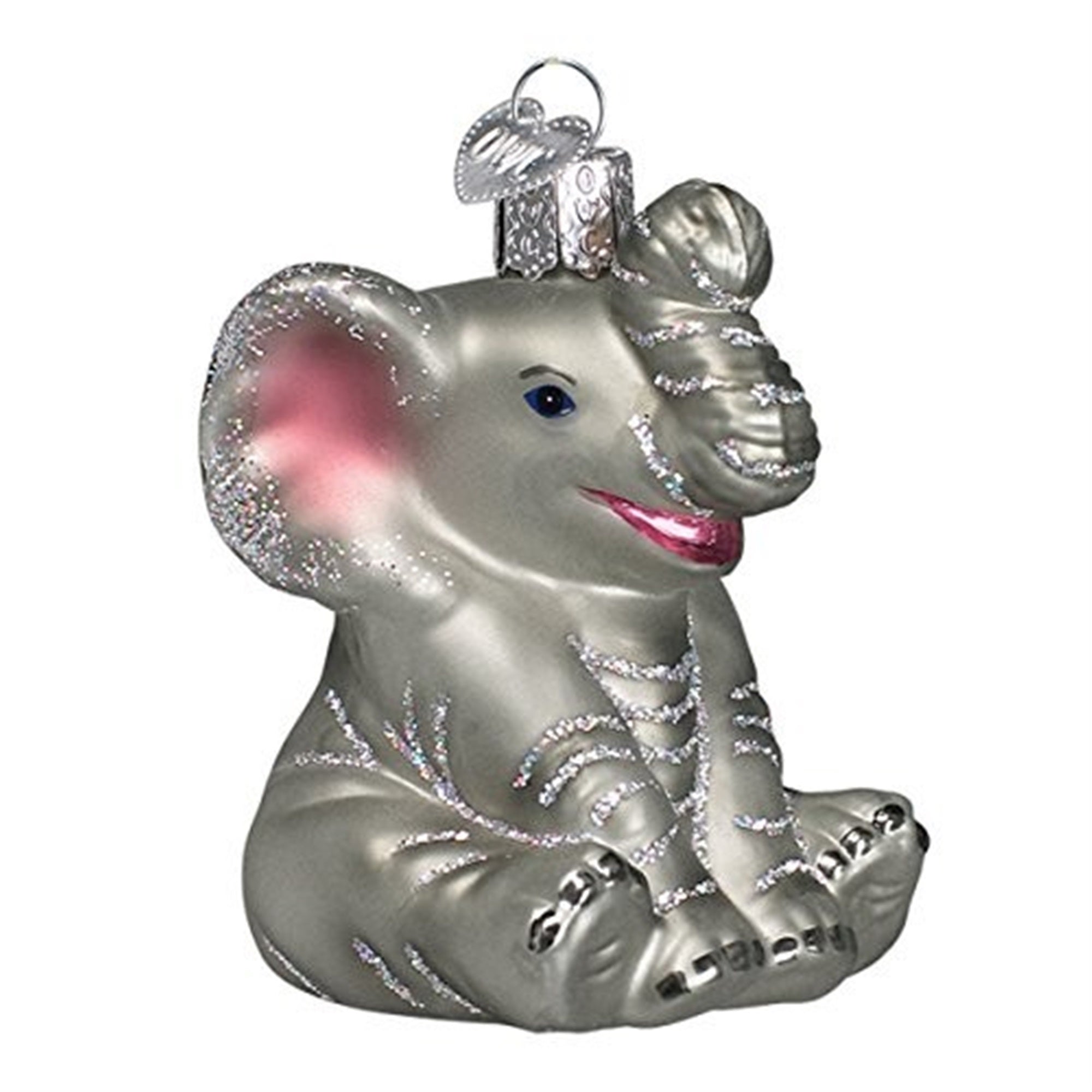 Old World Christmas Glass Blown Little Elephant Ornament