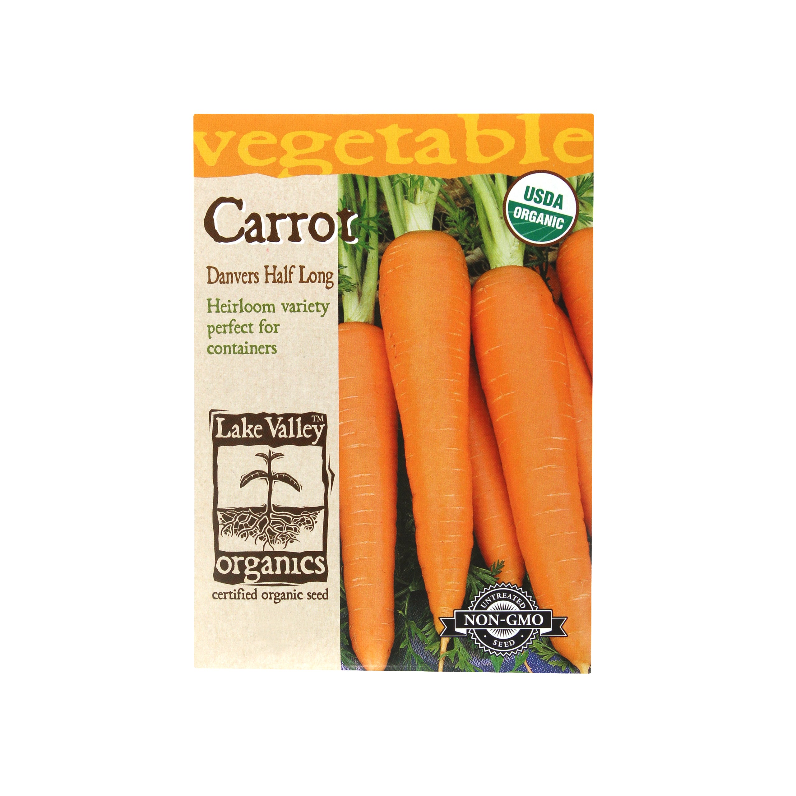 Lake Valley Seed Carrot, Danvers Half Long Organic Heirloom, 1.5g