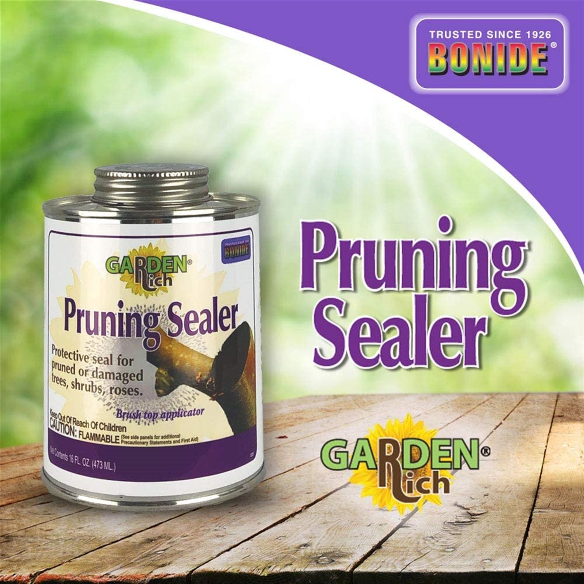 Bonide Pruning Sealer Tree Wound Dressing, Brush Cap Applicator, 16 oz