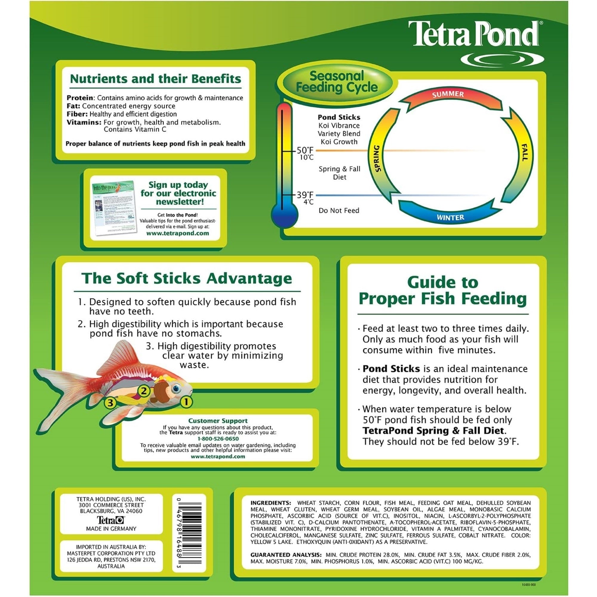 TetraPond Pond Sticks Healthy Nutrition for Goldfish and Koi, 6.6 LB