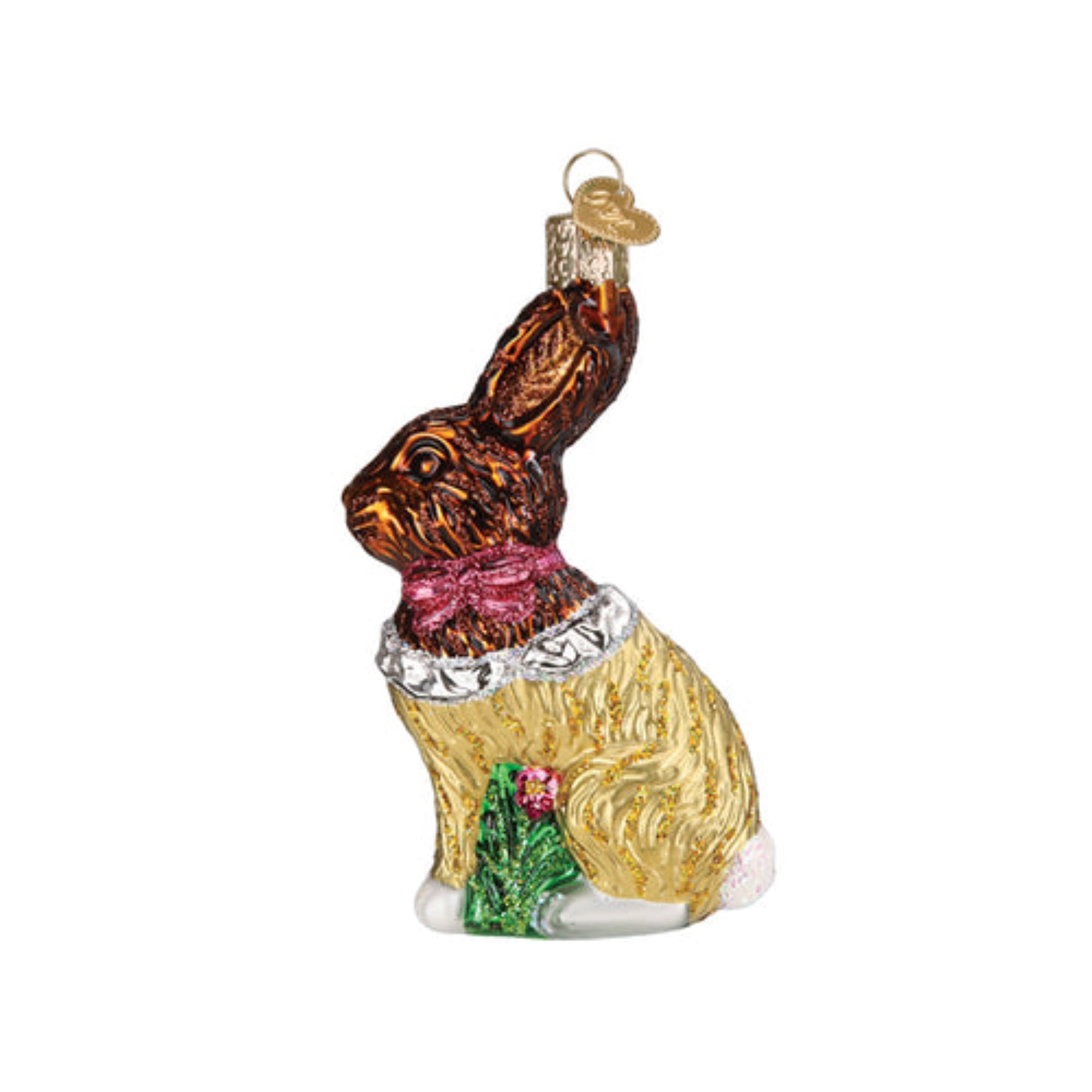 Old World Christmas Glass Blown Ornaments for Tree, Chocolate Easter Bunny