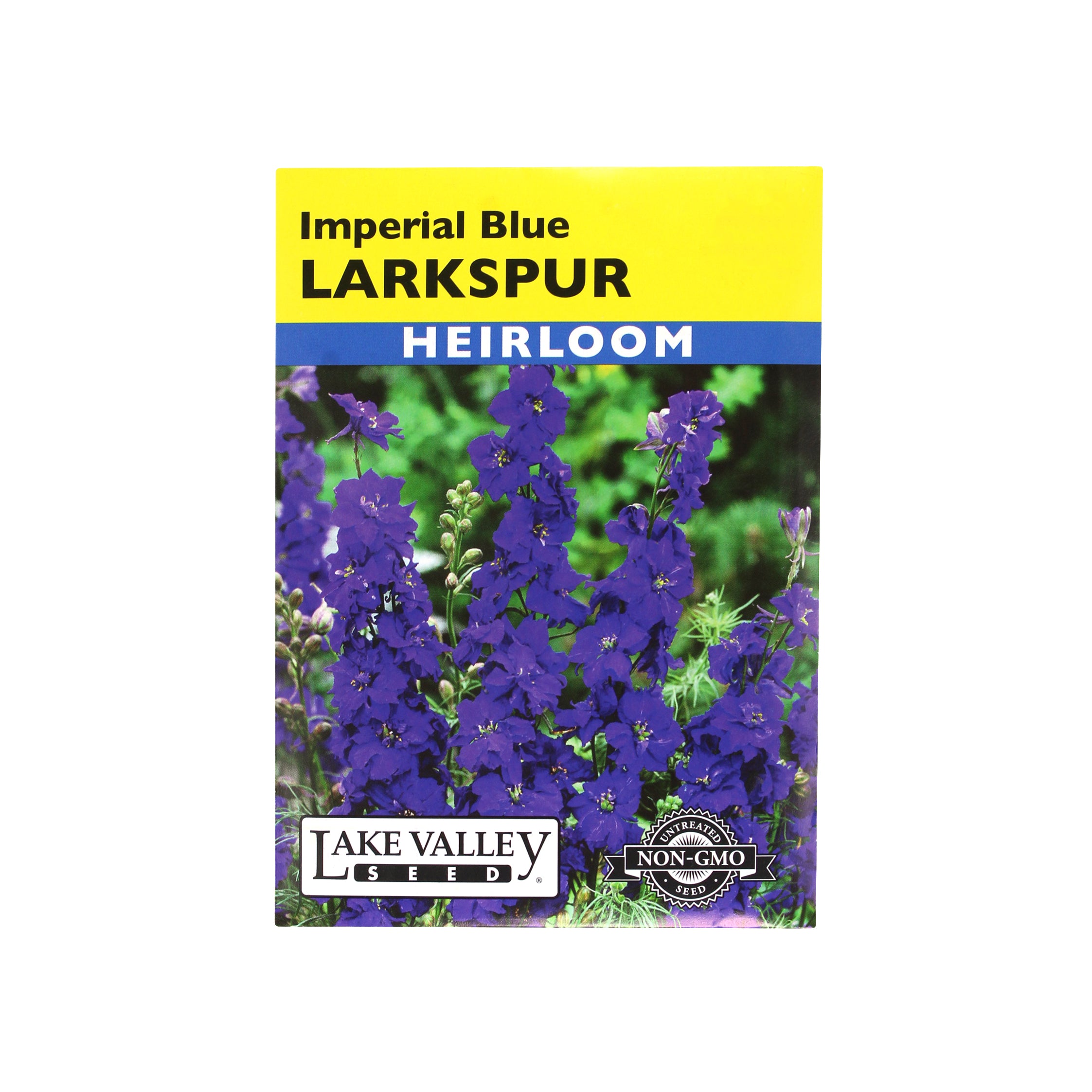 Lake Valley Seed Larkspur, Imperial Blue Heirloom Flower, 0.05g