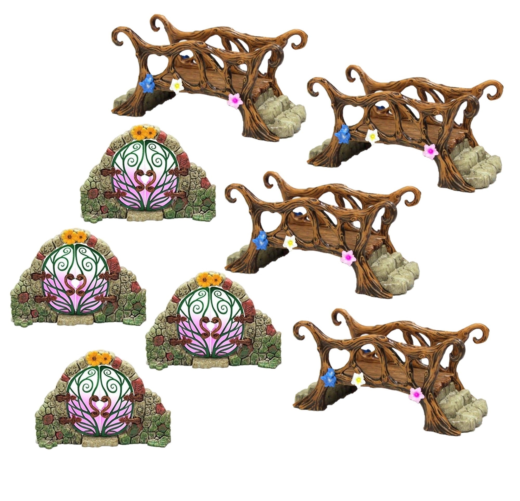 Flower Fairies Mixed Case Bridge and Door For Gardens, Bulk (Pack of 8)