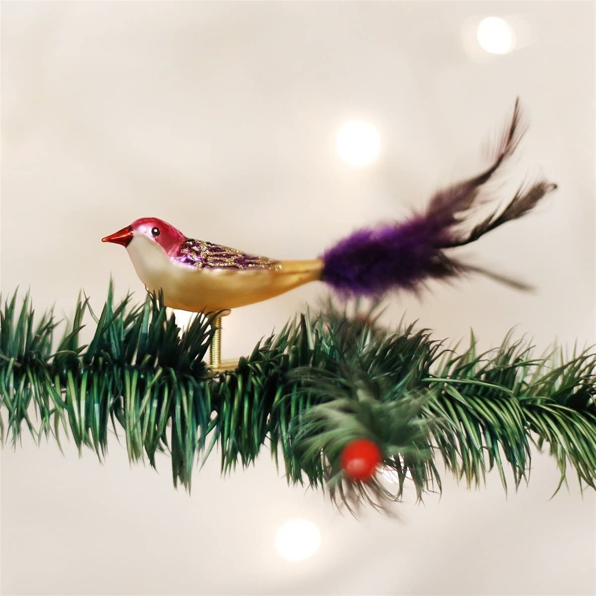 Old World Christmas Miniature Lovebird Glass Blown Ornament