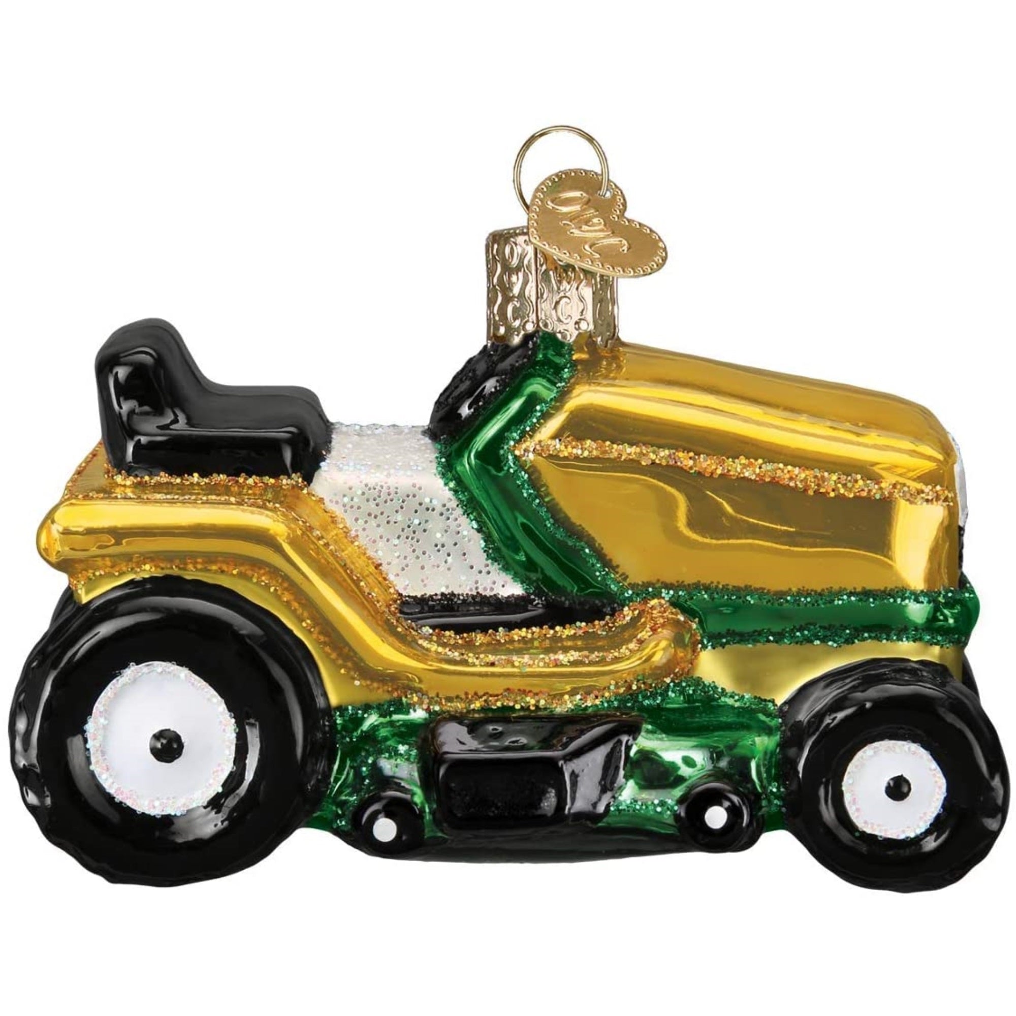 Old World Christmas Glass Blown Tree Ornament, Riding Lawn Mower