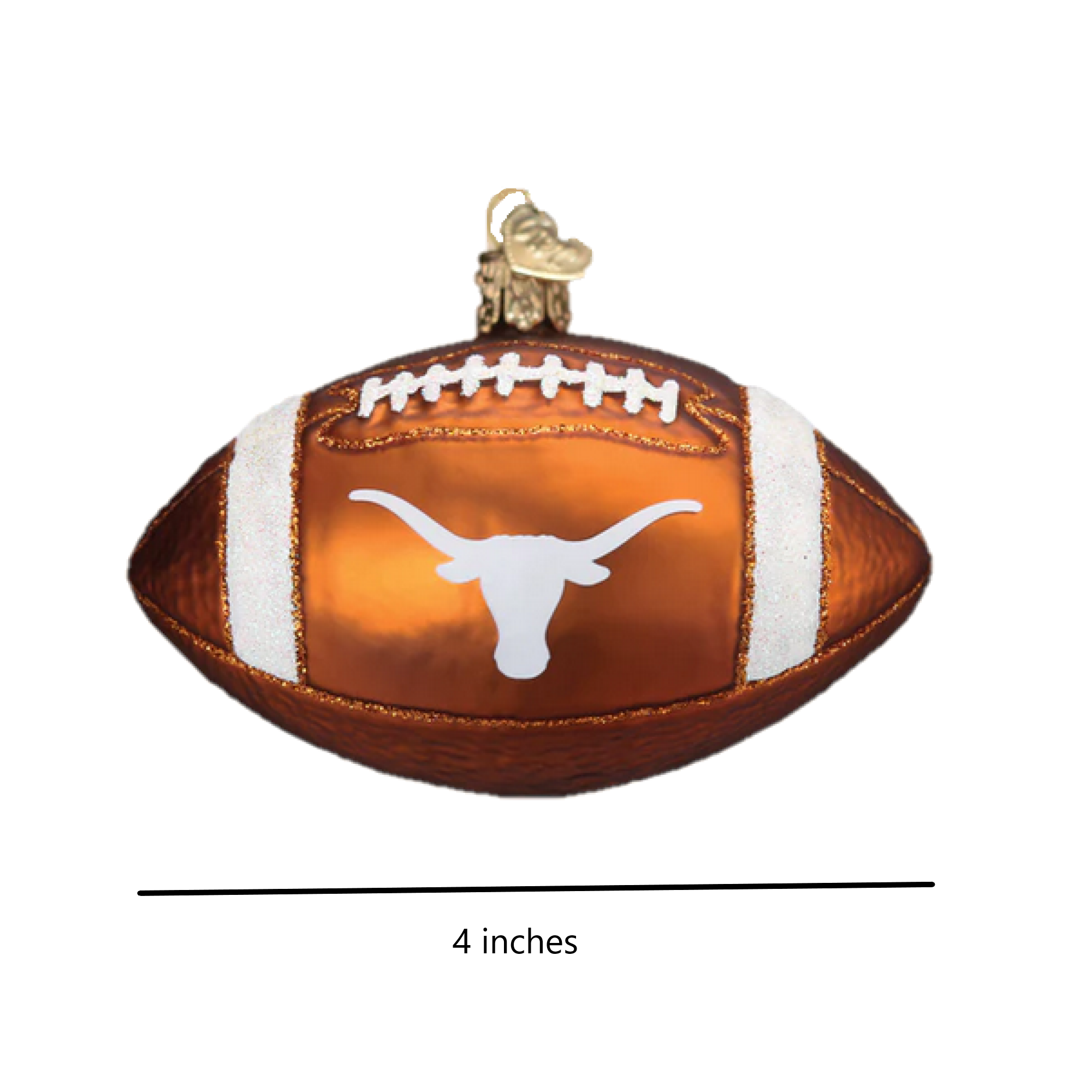 Old World Christmas NCAA Texas Longhorns Glass Football Ornament