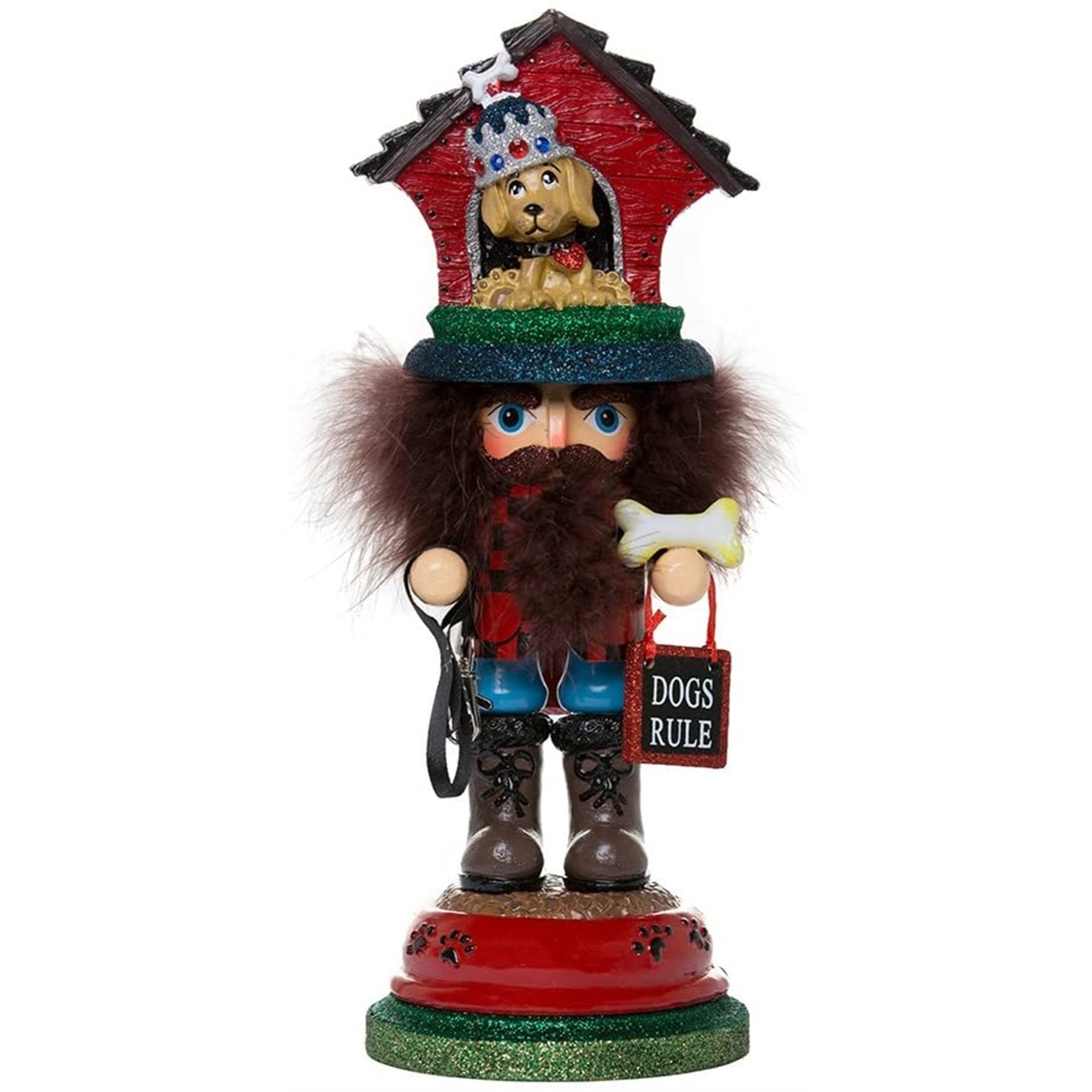 Kurt Adler Hollywood Doghouse Hat Nutcracker, 13"