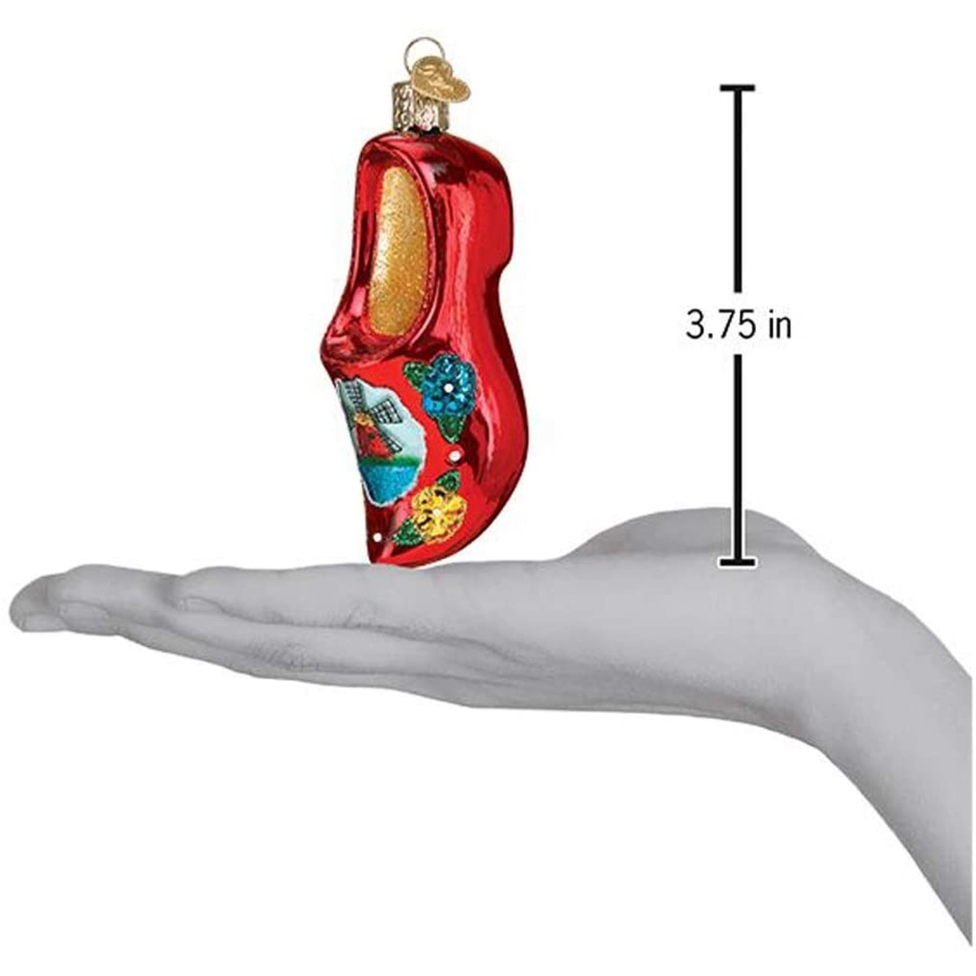 Old World Christmas Glass Blown Wooden Clog Ornament