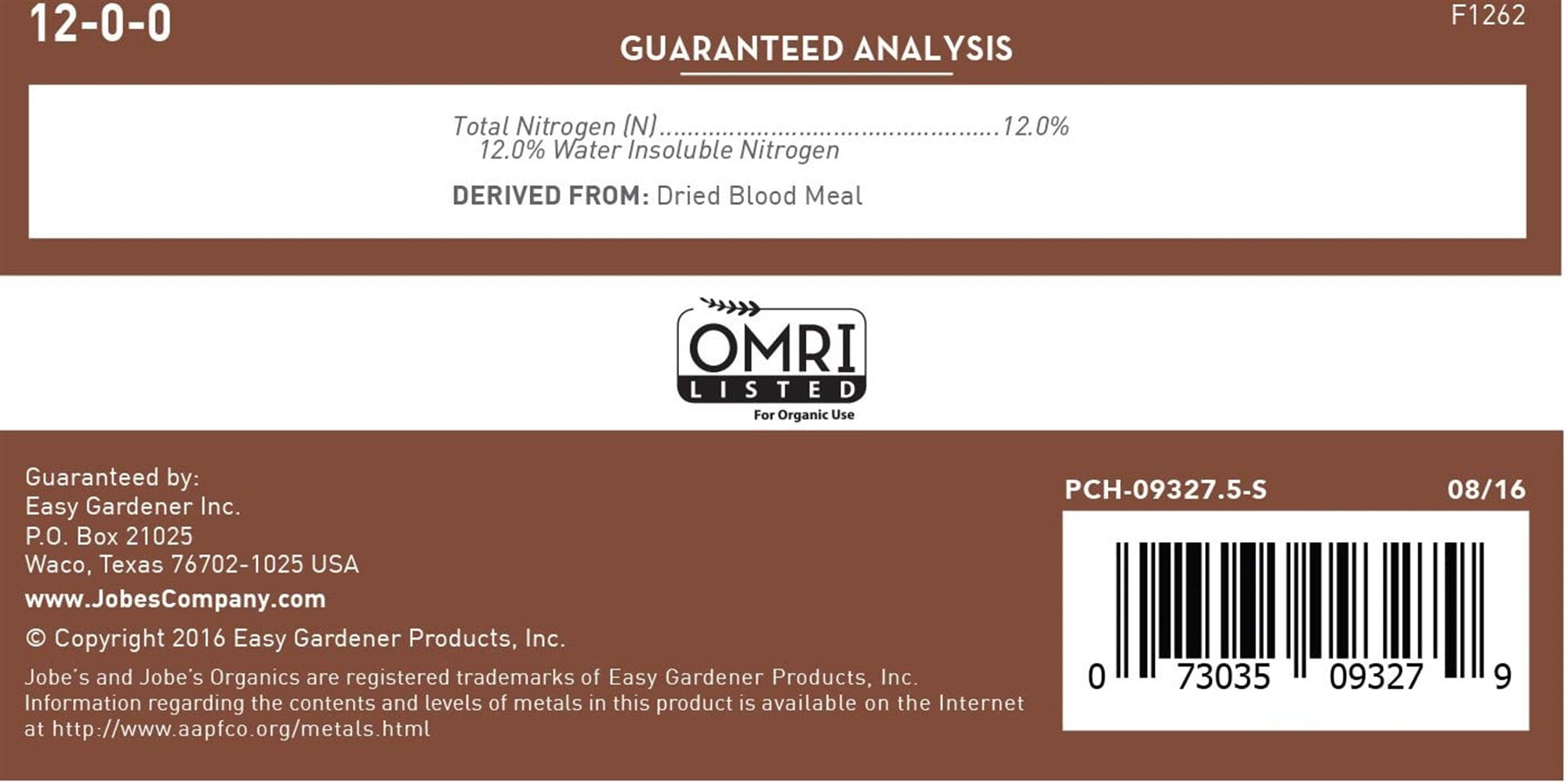 Jobe's Organics Blood Meal Soil Amendment, 3 lb