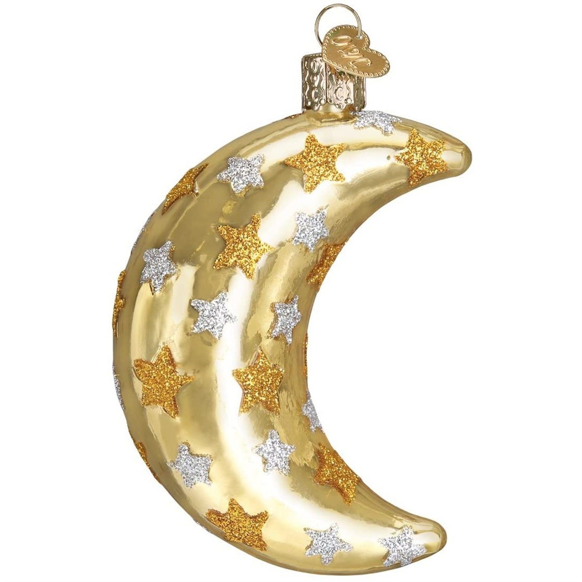 Old World Christmas Celestial Moon Glass Blown Ornament