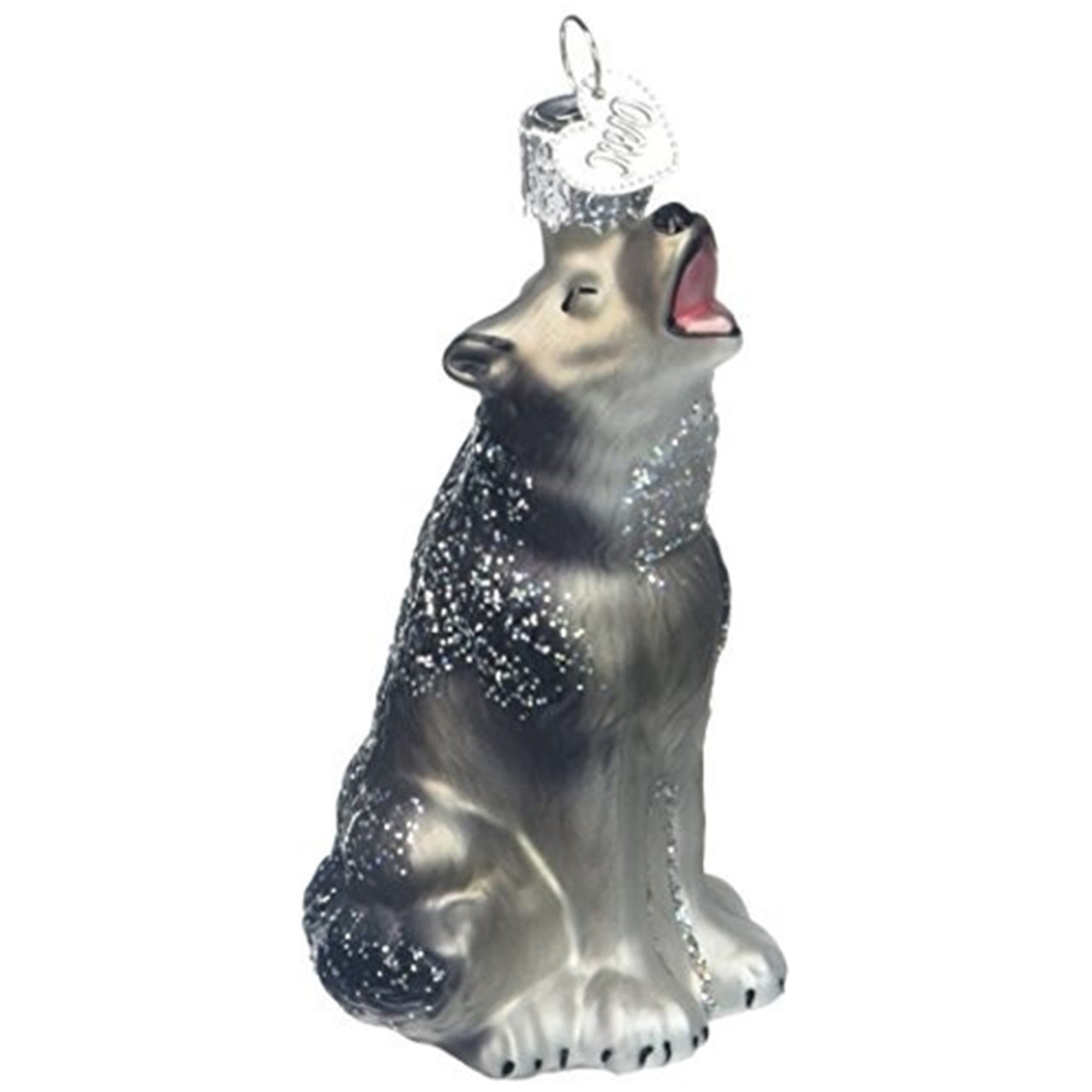Old World Christmas Glass Blown Howling Wolf Ornament