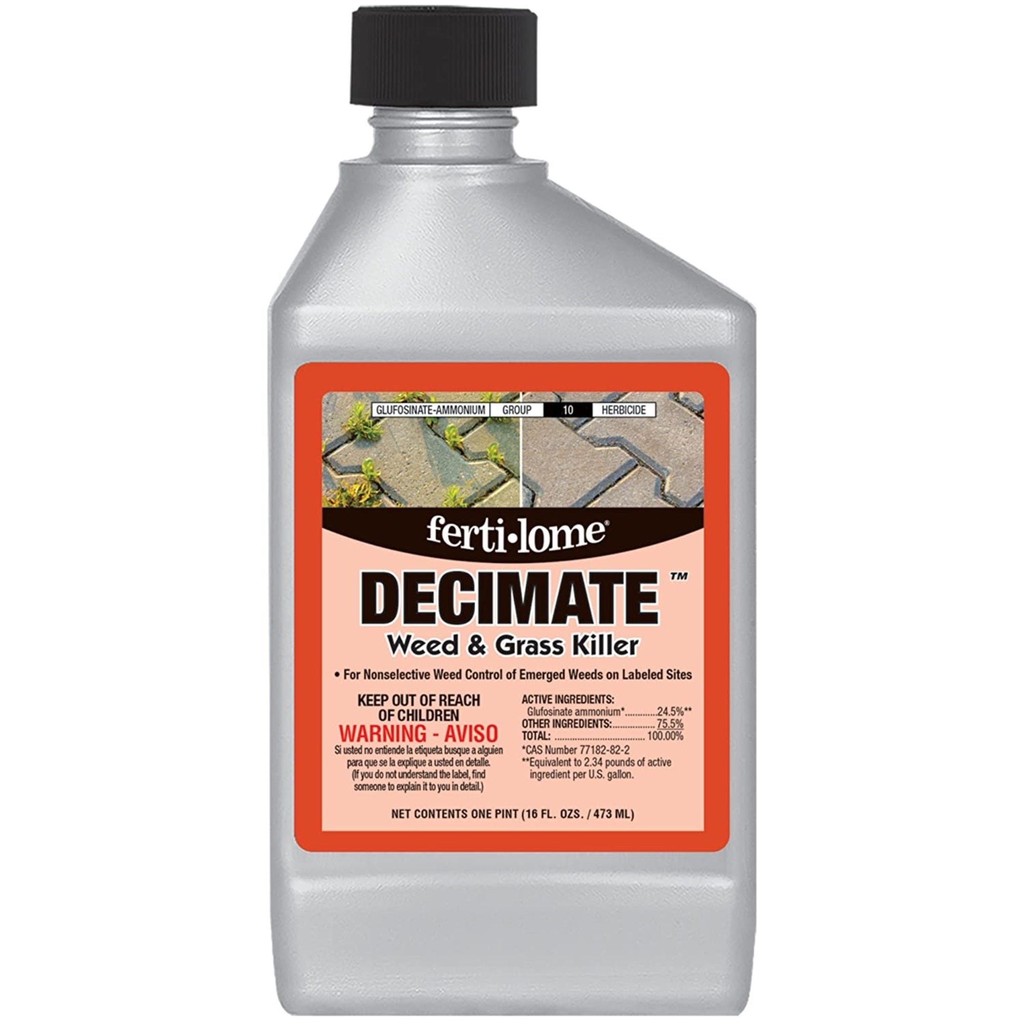 Fertilome Decimate Non-Selective Weed & Grass Killer Concentrate, 16 oz Container