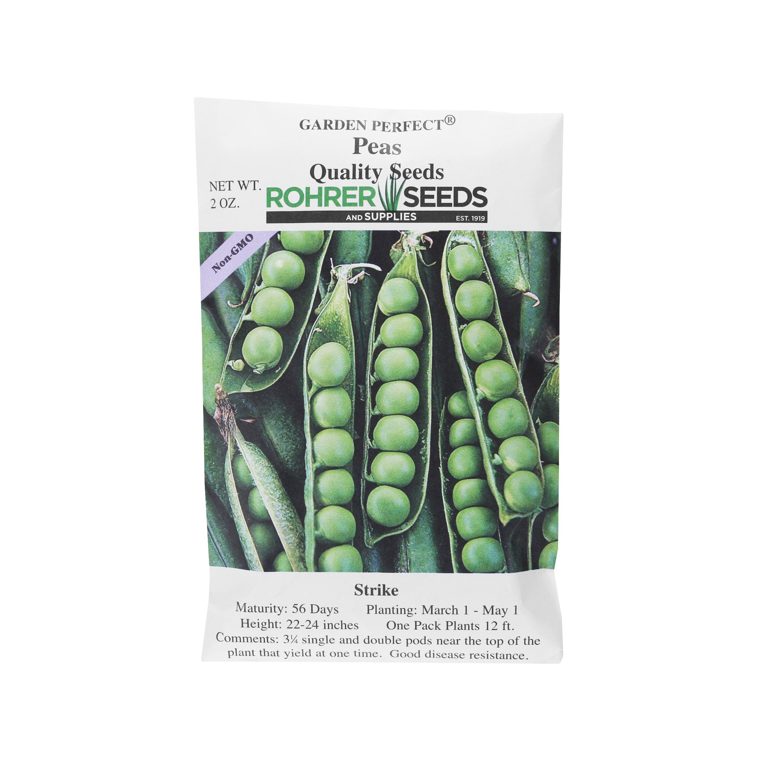 Rohrer Seeds Strike Peas, 2oz Packet, Plants 12ft