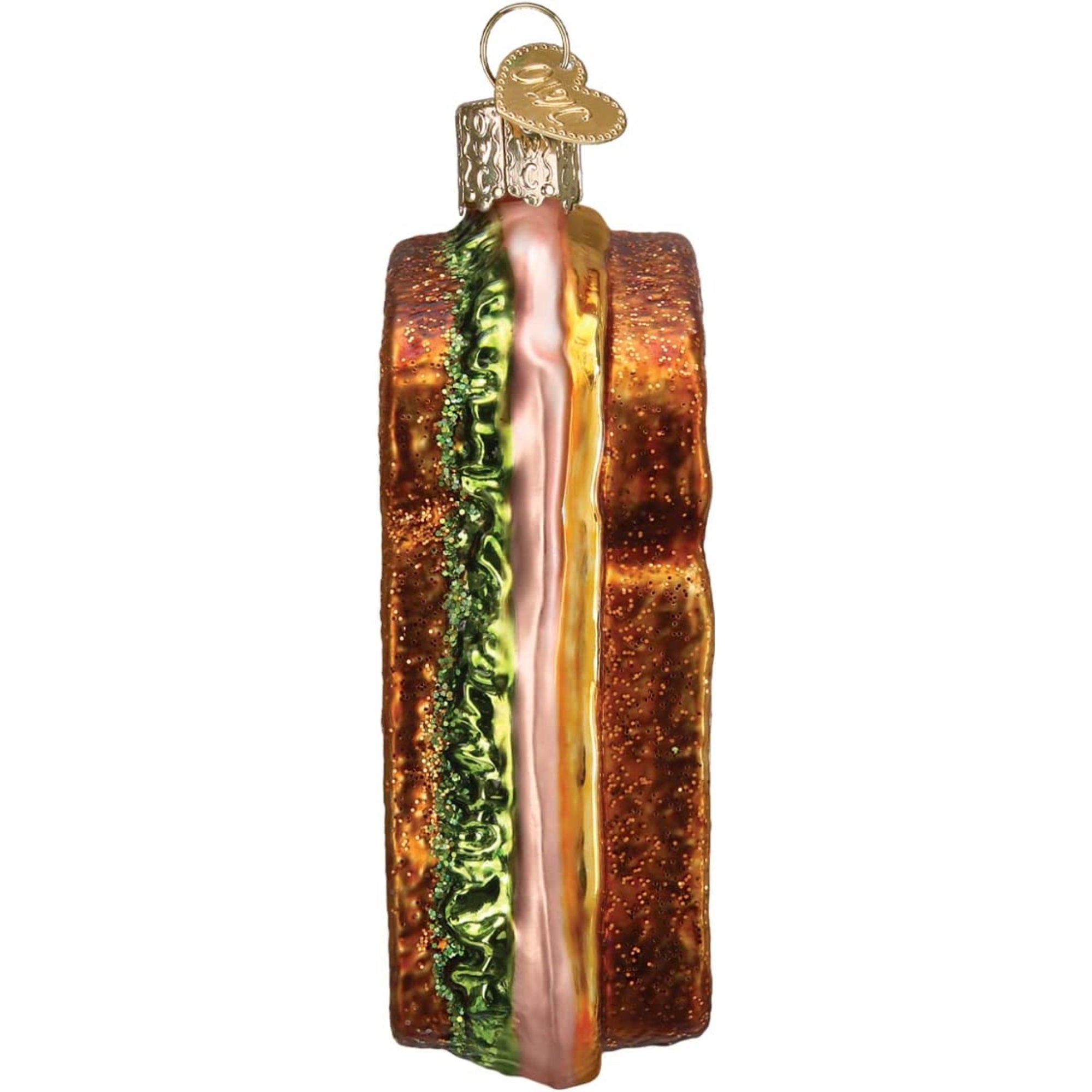 Old World Christmas Blown Glass Christmas Ornament, Ham and Cheese Sandwich