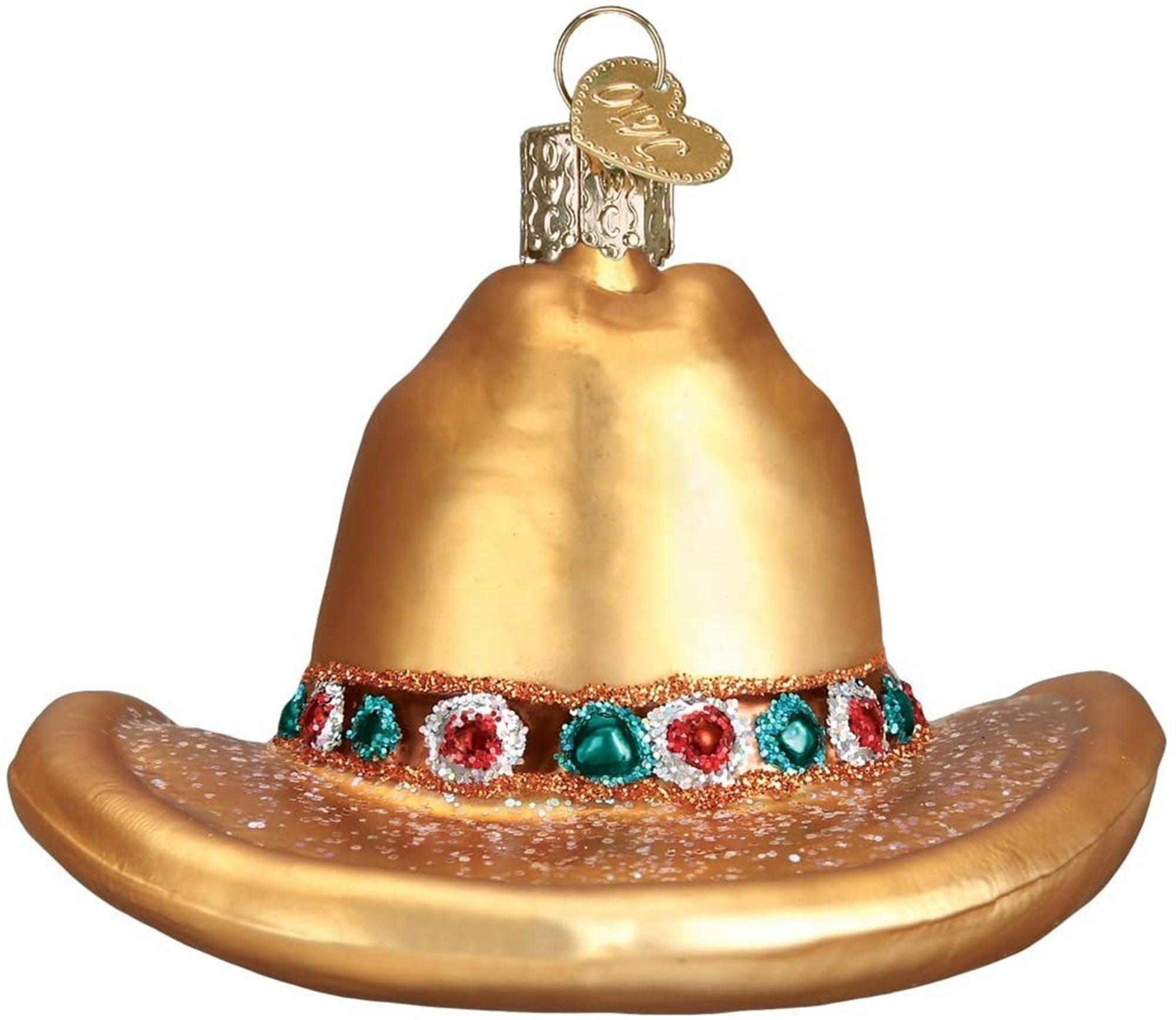 Old World Christmas Cowboy Hat Glass Blown Ornament