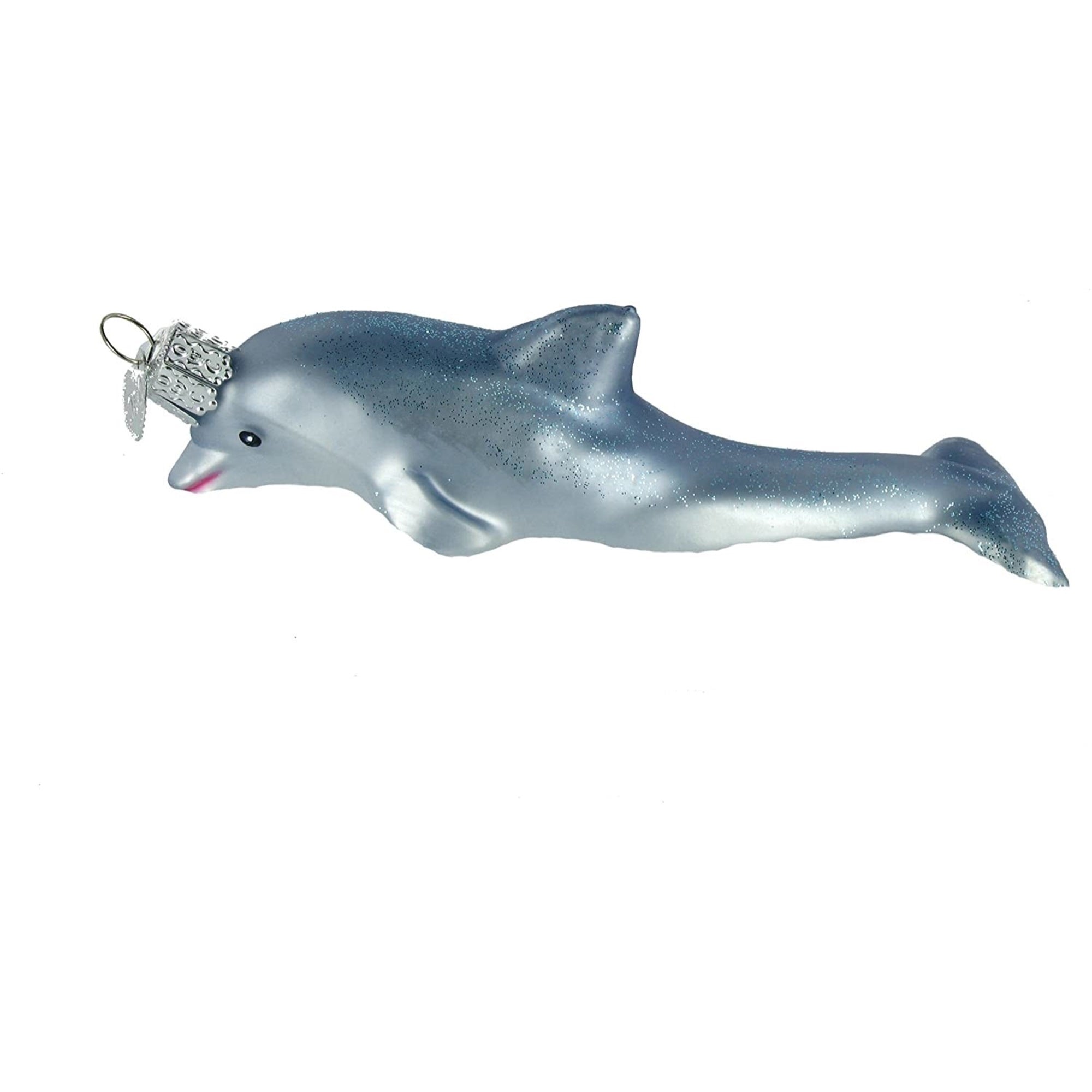 Old World Christmas Glass Blown Playful Dolphin Ornament