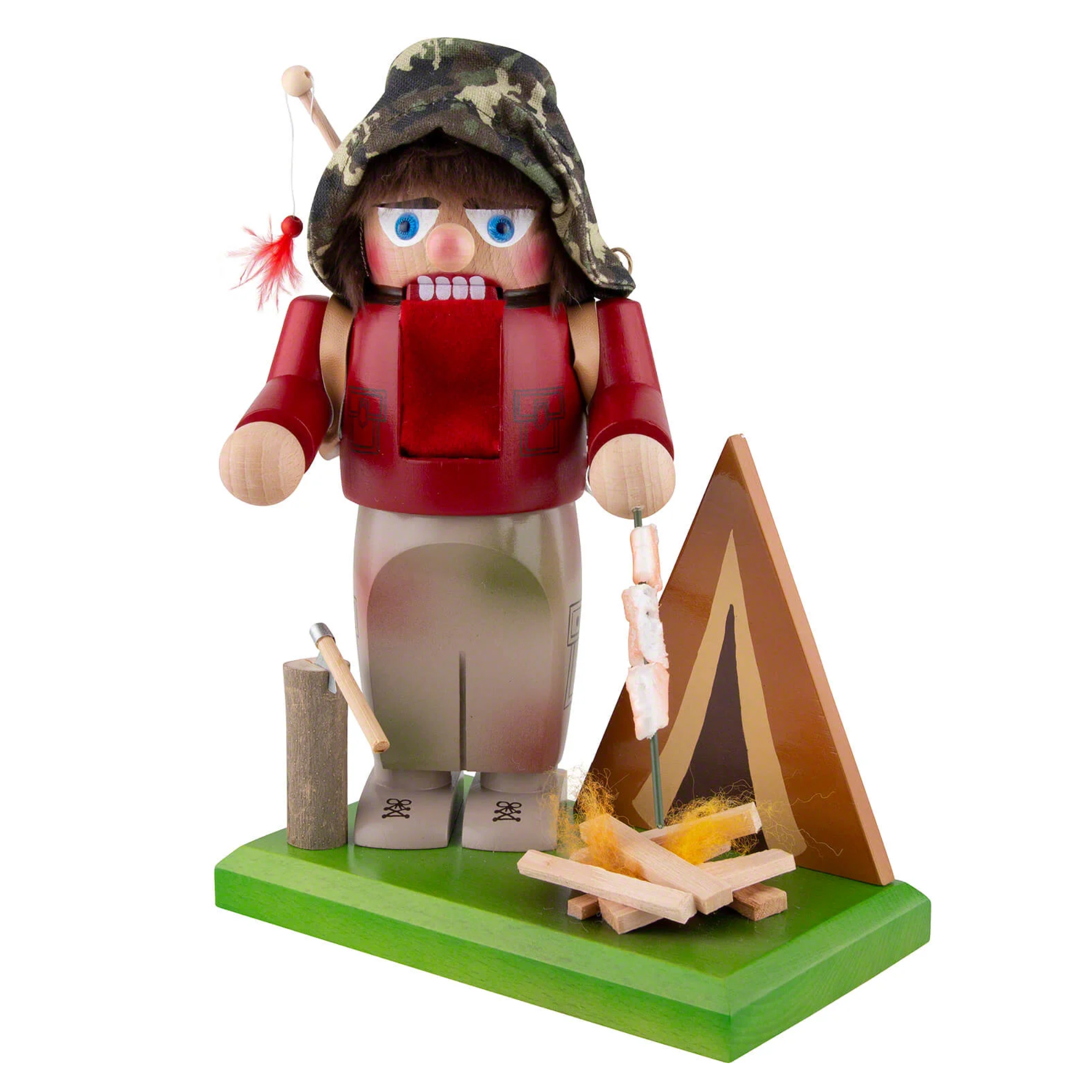 Steinbach Wooden Chubby Nutcracker, German Christmas Decoration, Camper 10.5"