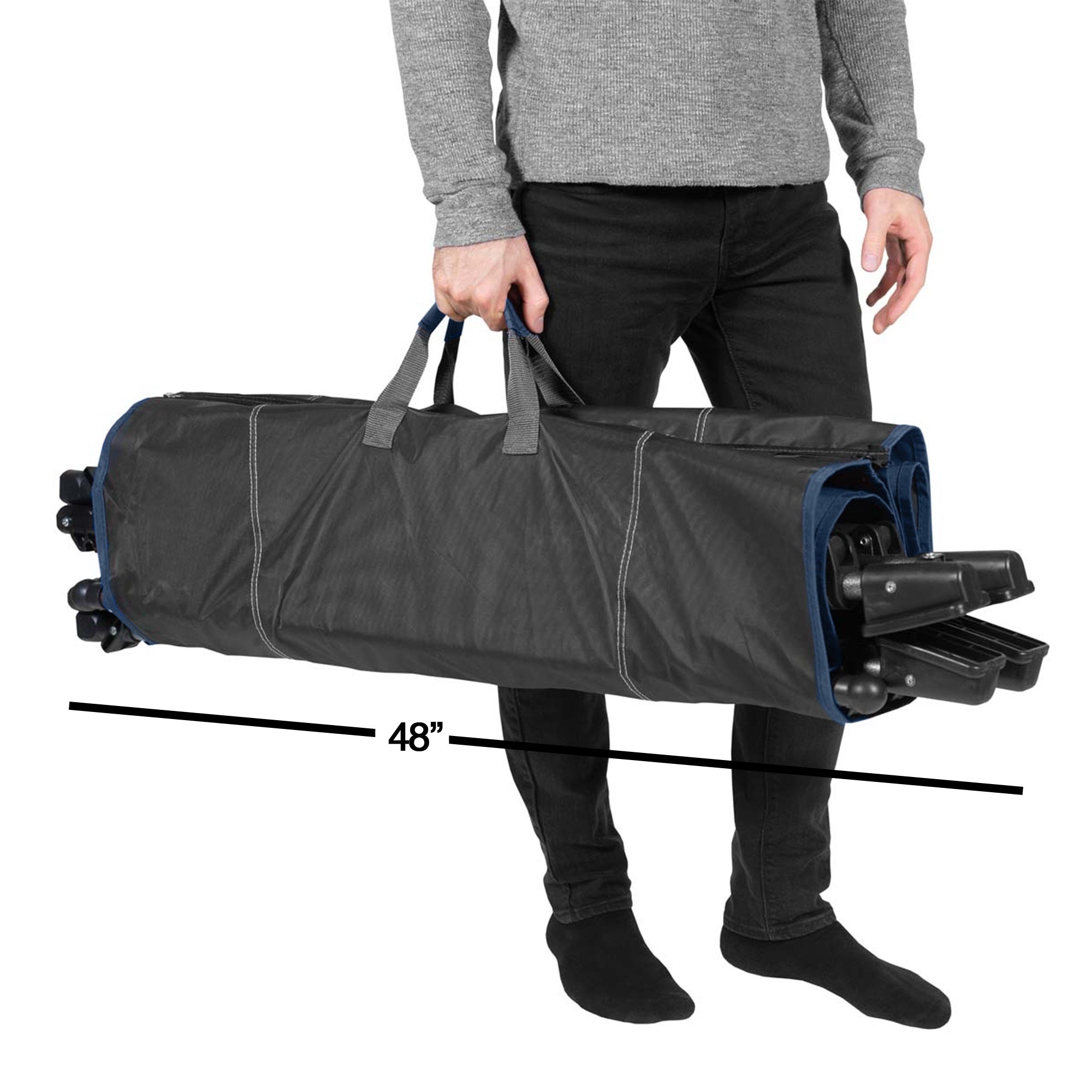 Zenithen Outdoor Patio Folding Collapsible Hammock w/ Sturdy Frame and Pillow For Camping, Blue