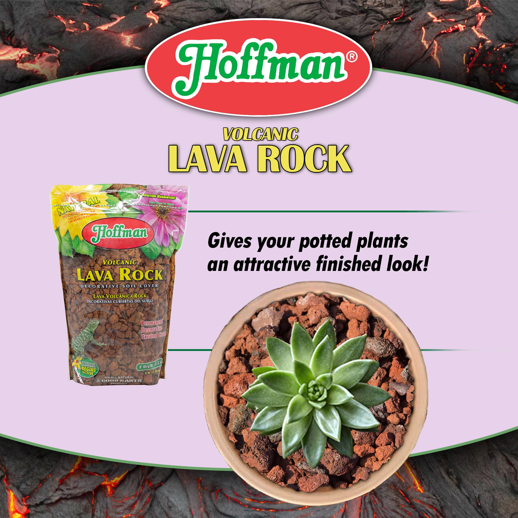 Hoffman Volcanic Lava Rock Soil Cover, 2 Quart Bag