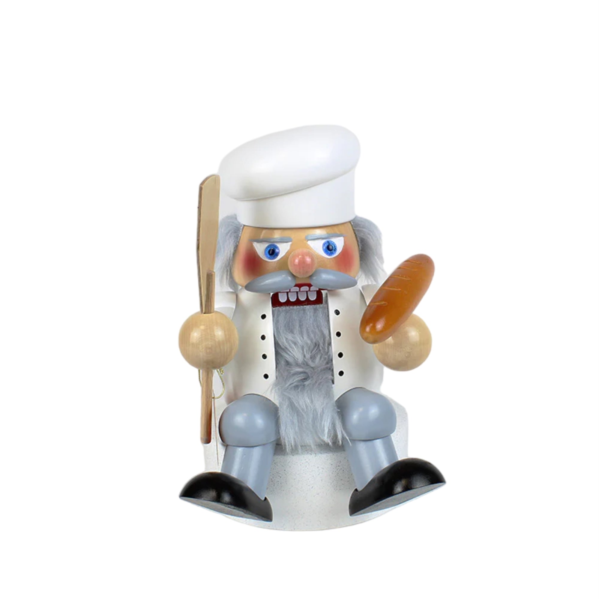 Steinbach Wooden Shelf Sitter Nutcracker, German Christmas Decoration, Bread Baker, 8"