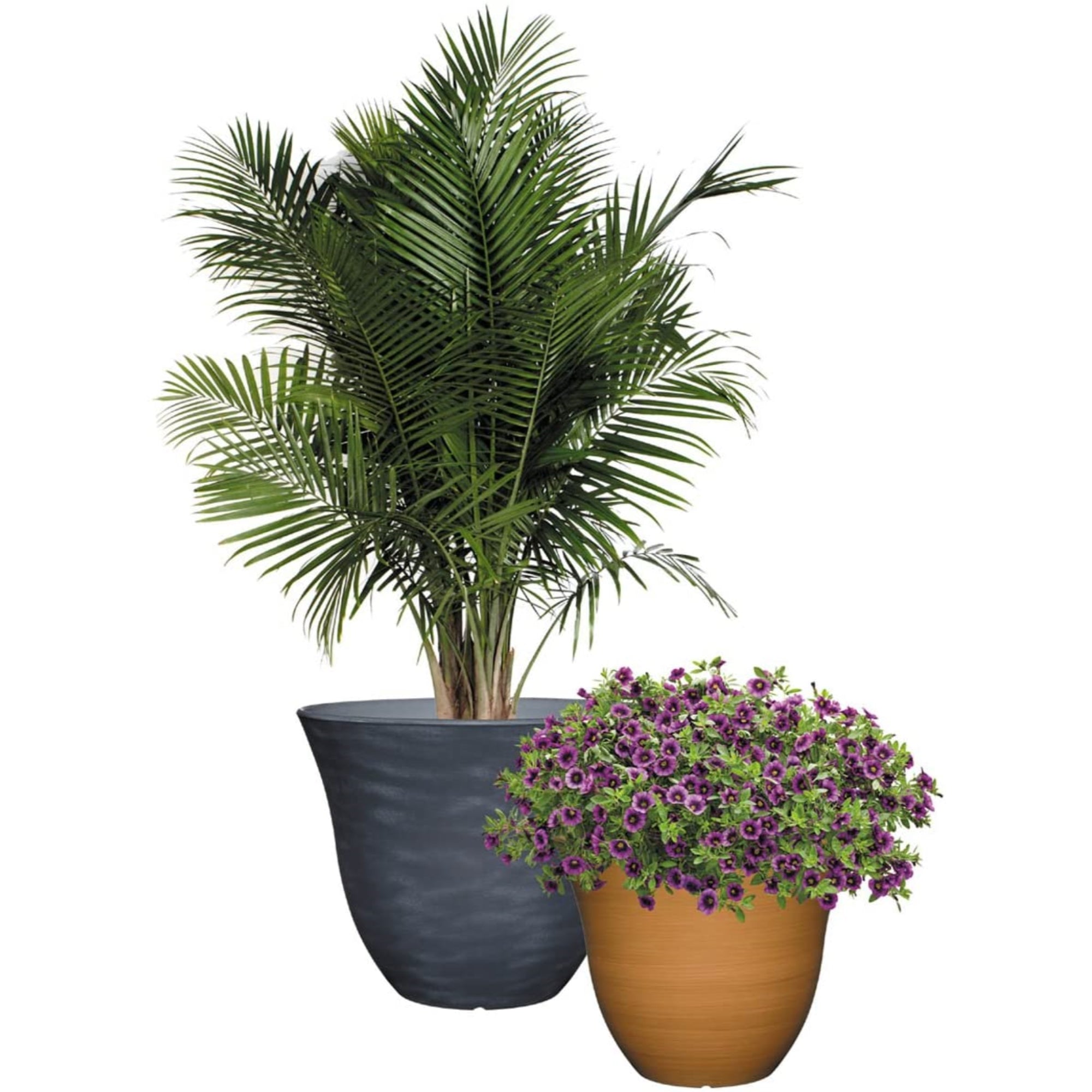 Classic Home and Garden Indoor/Outdoor Round Honeysuckle Resin Flower Pot Planter