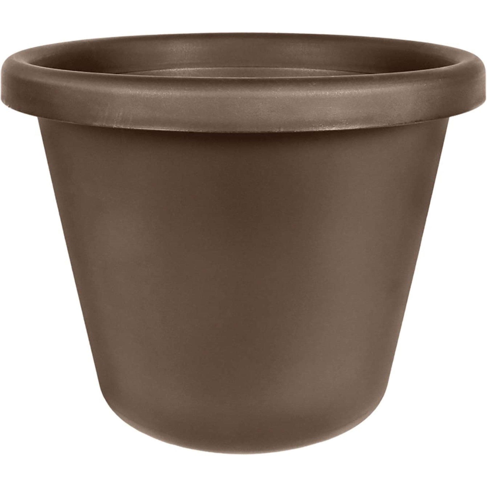 The HC Companies Tall Round Plastic Flower Garden Planter Pot, Chocolate Brown, 20"