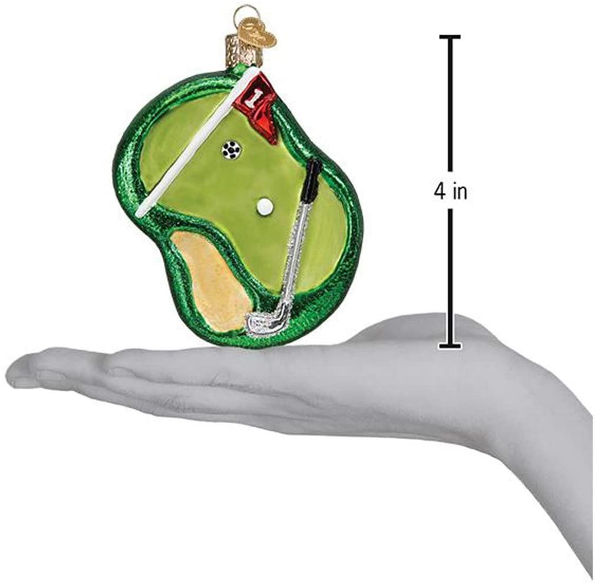 Old World Christmas Glass Blown Putting Green Ornament