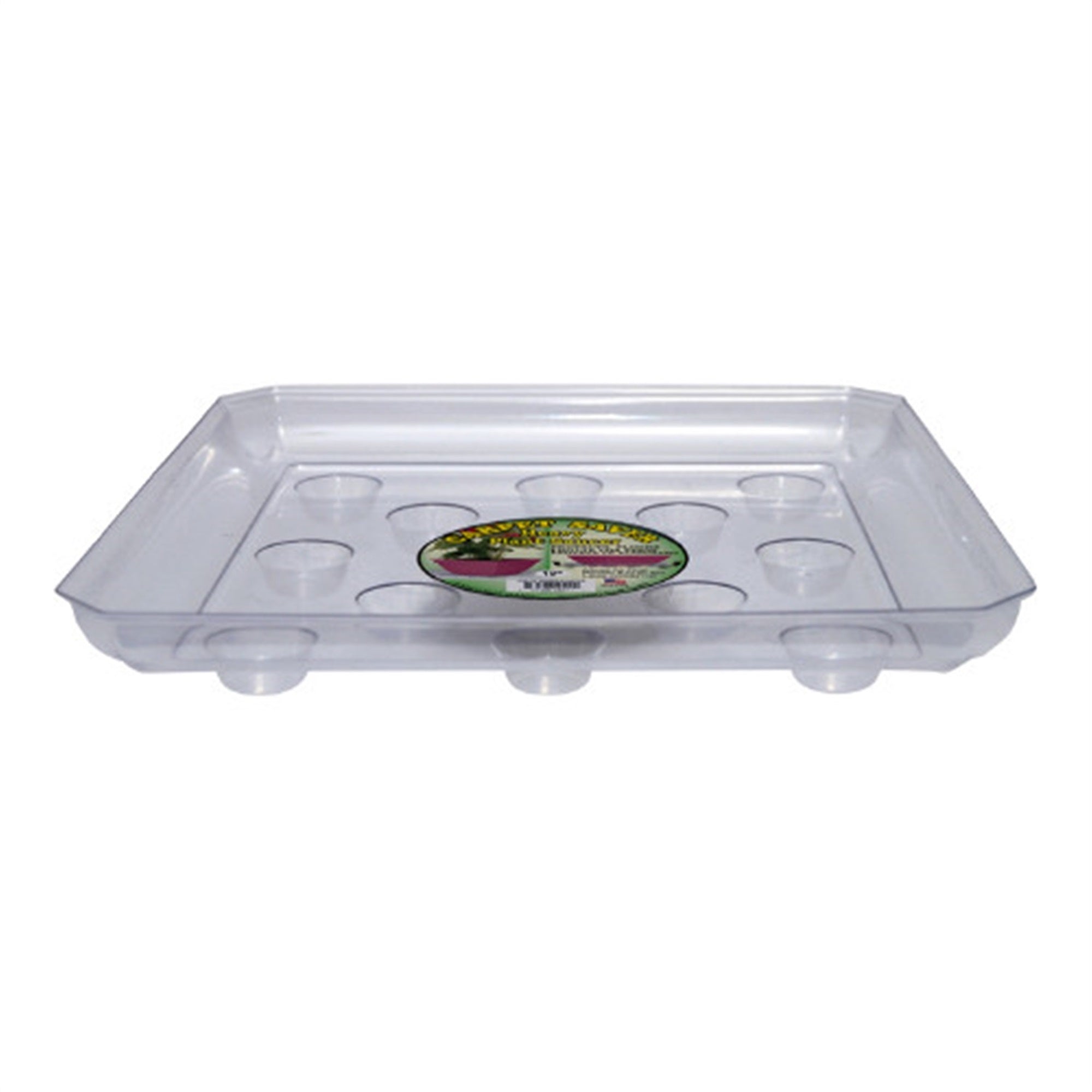 Curtis Wagner Clear Carpet Saver Heavy Duty Square Plant Saucer - 12"