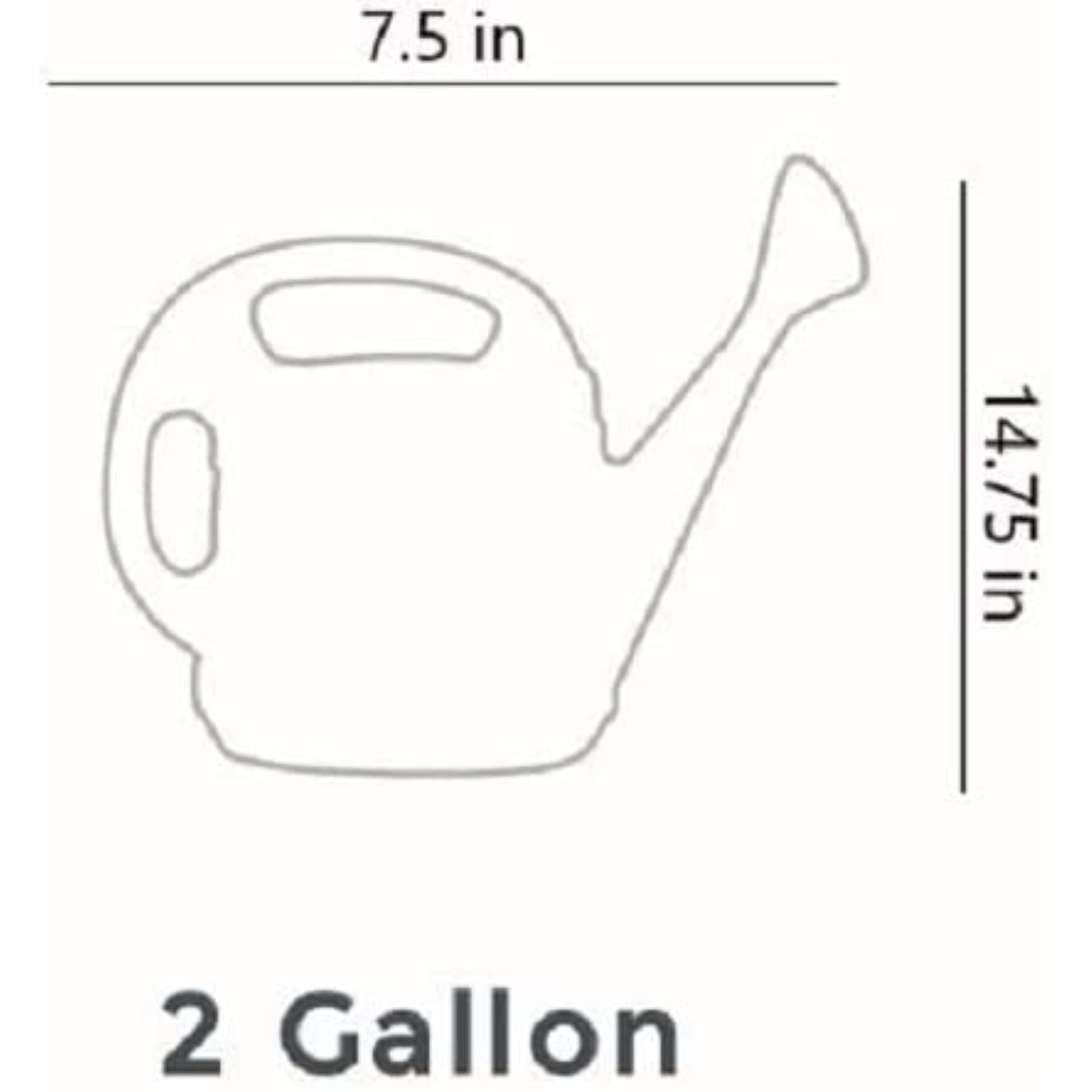 The HC Companies Plastic Standard Watering Can, Green, 2 Gallons